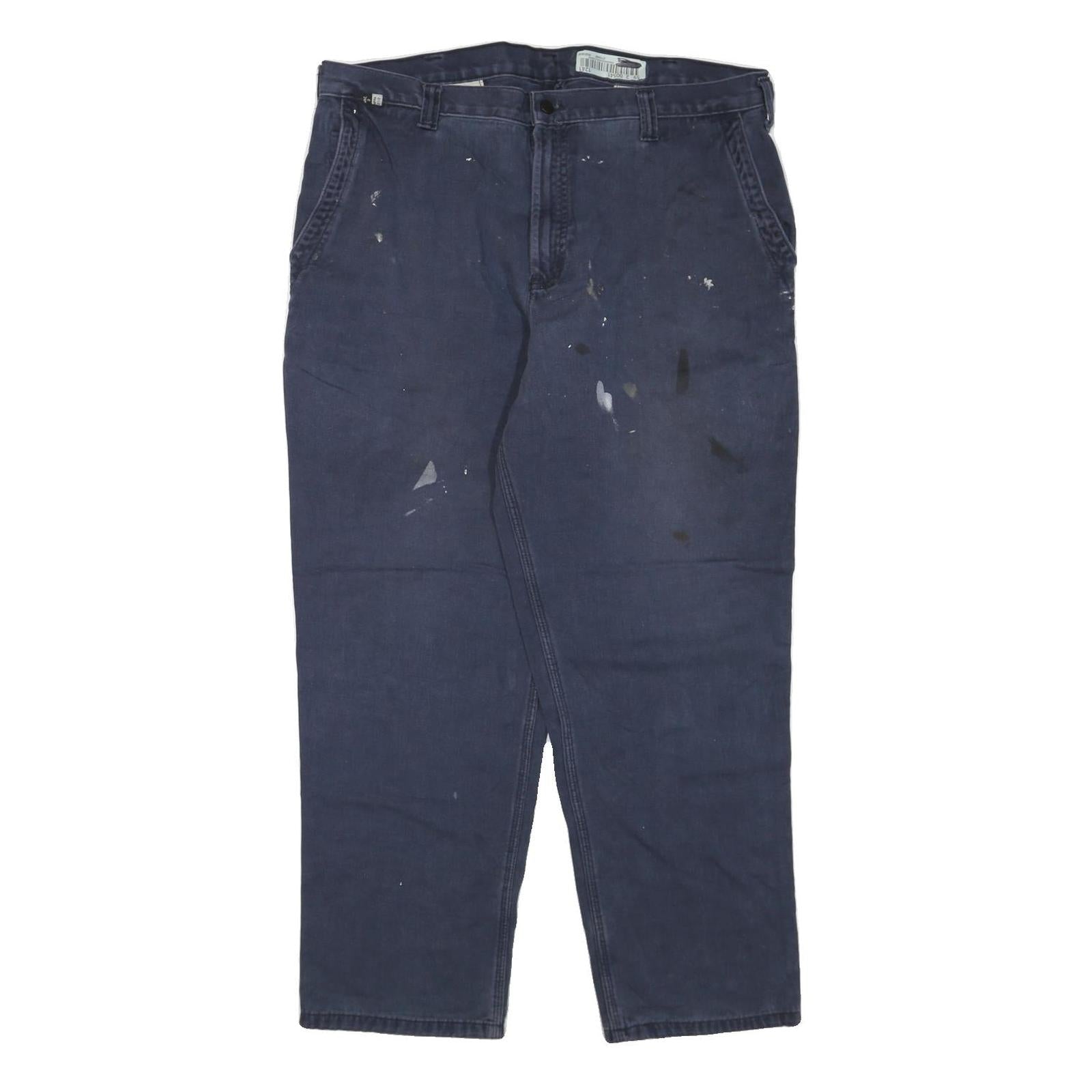 CARHARTT Mens Regular Fit Blue Cotton Blend Trousers W40 L32 Workwear Zip Refurbished - N/A refurbished available on Cerqular