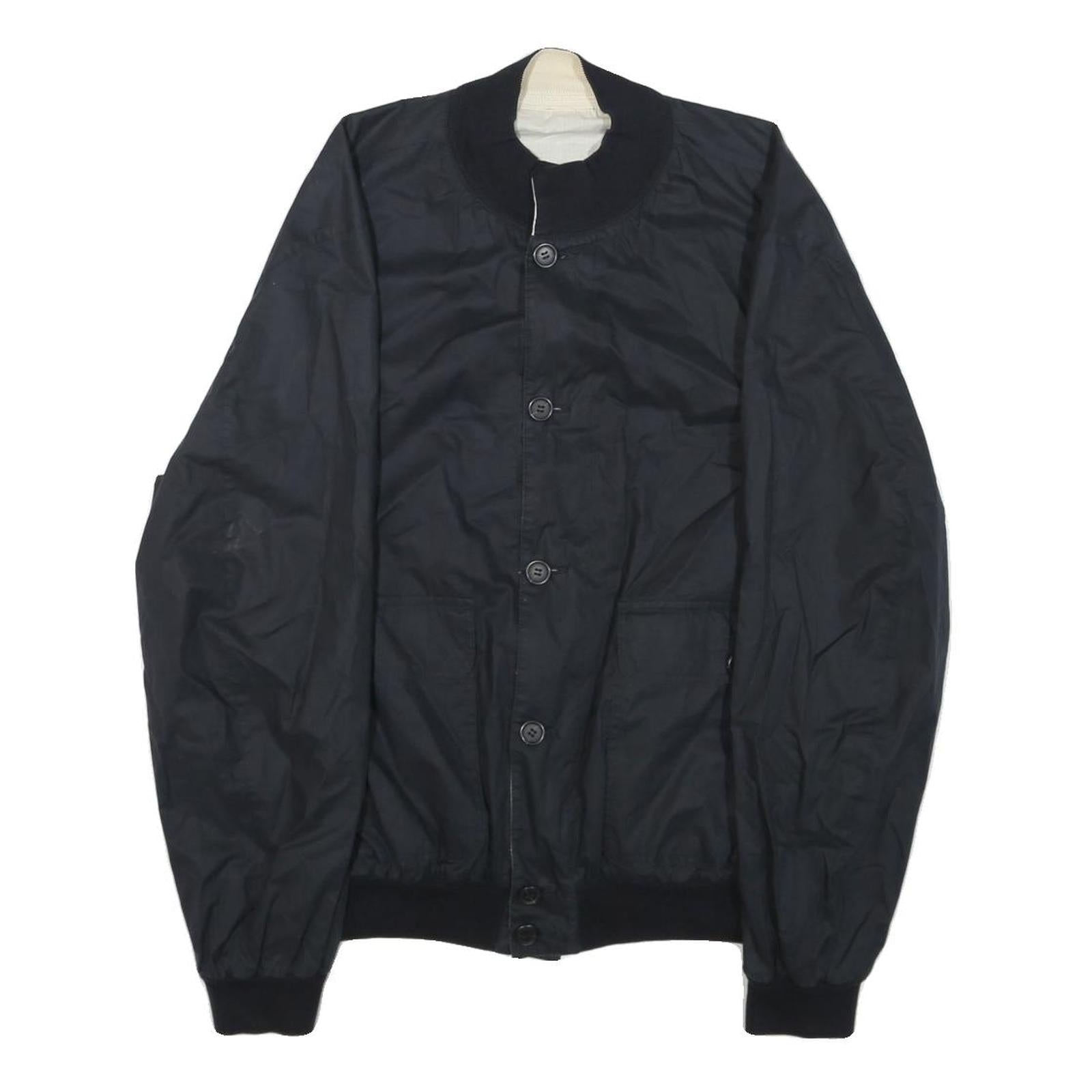 LONGHI Mens Black Reversible Cotton Blend Button Jacket XL Plain Stylish Refurbished - N/A refurbished available on Cerqular