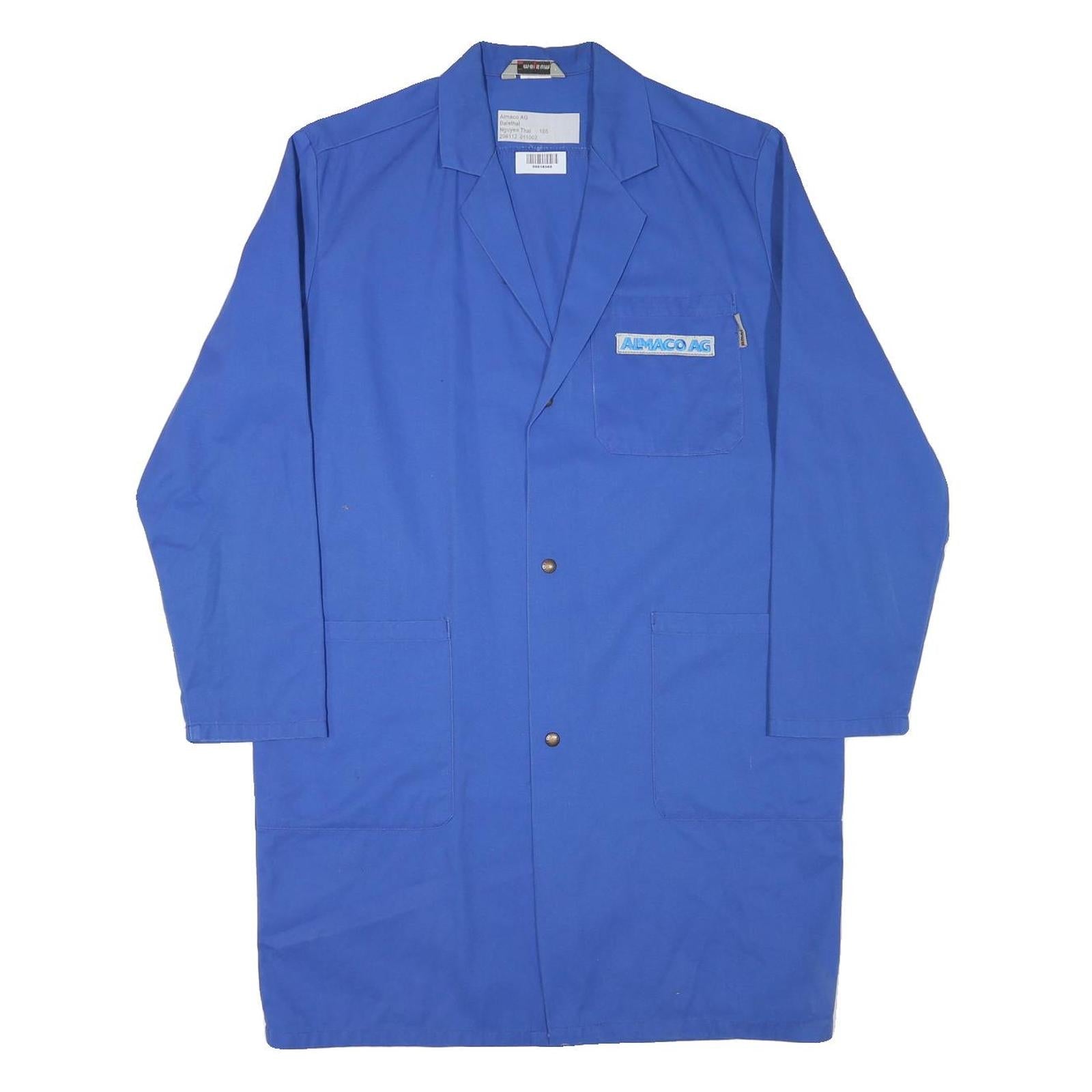 MARSUM Mens Blue Workwear Jacket L Cotton Blend Button Closure Plain Classic Refurbished - N/A refurbished available on Cerqular