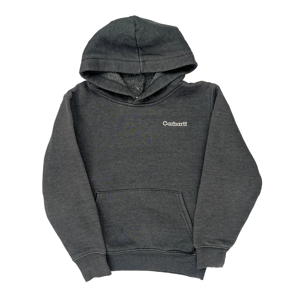 Age 4-5 Carhartt Hoodie - 2XS Grey Cotton Blend Refurbished - Thrifted (note: this is a term often used to describe second- refurbished available on Cerqular