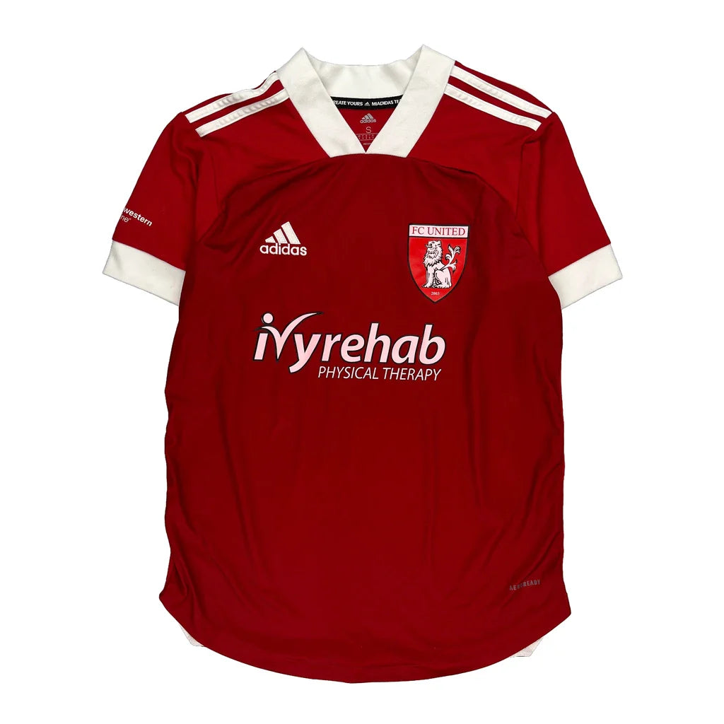 Fc United Adidas Football Football Shirt - Small White Polyester Refurbished - Thrifted (note: this is a term often used to describe second- refurbished available on Cerqular