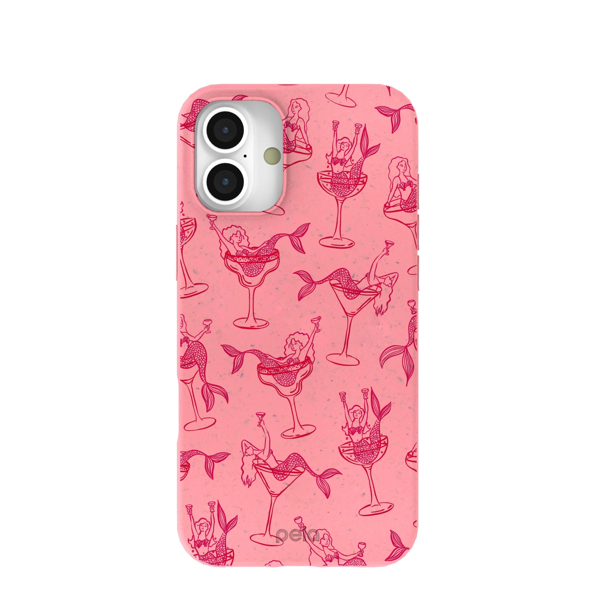 Bubblegum Pink Mermaid Cocktail iPhone 16 Plus Case Refurbished - Pela Case refurbished available on Cerqular
