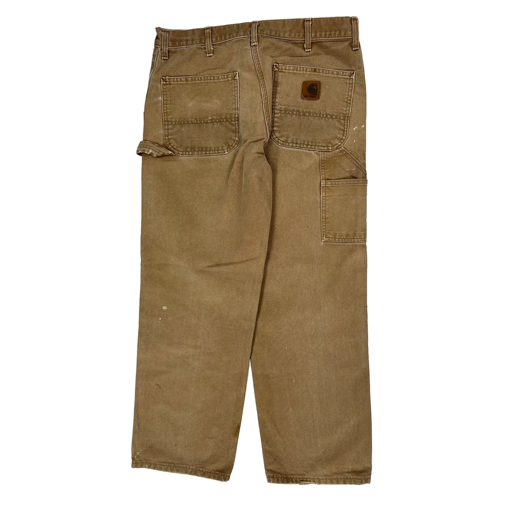Buy Carhartt Carpenter Trousers - 35W 30L Brown Cotton Refurbished - $73.69 Carhartt Carpenter Trousers - 35W 30L Brown Cotton Refurbished - Thrifted (note: this is a term often used to describe second- refurbished available on Cerqular