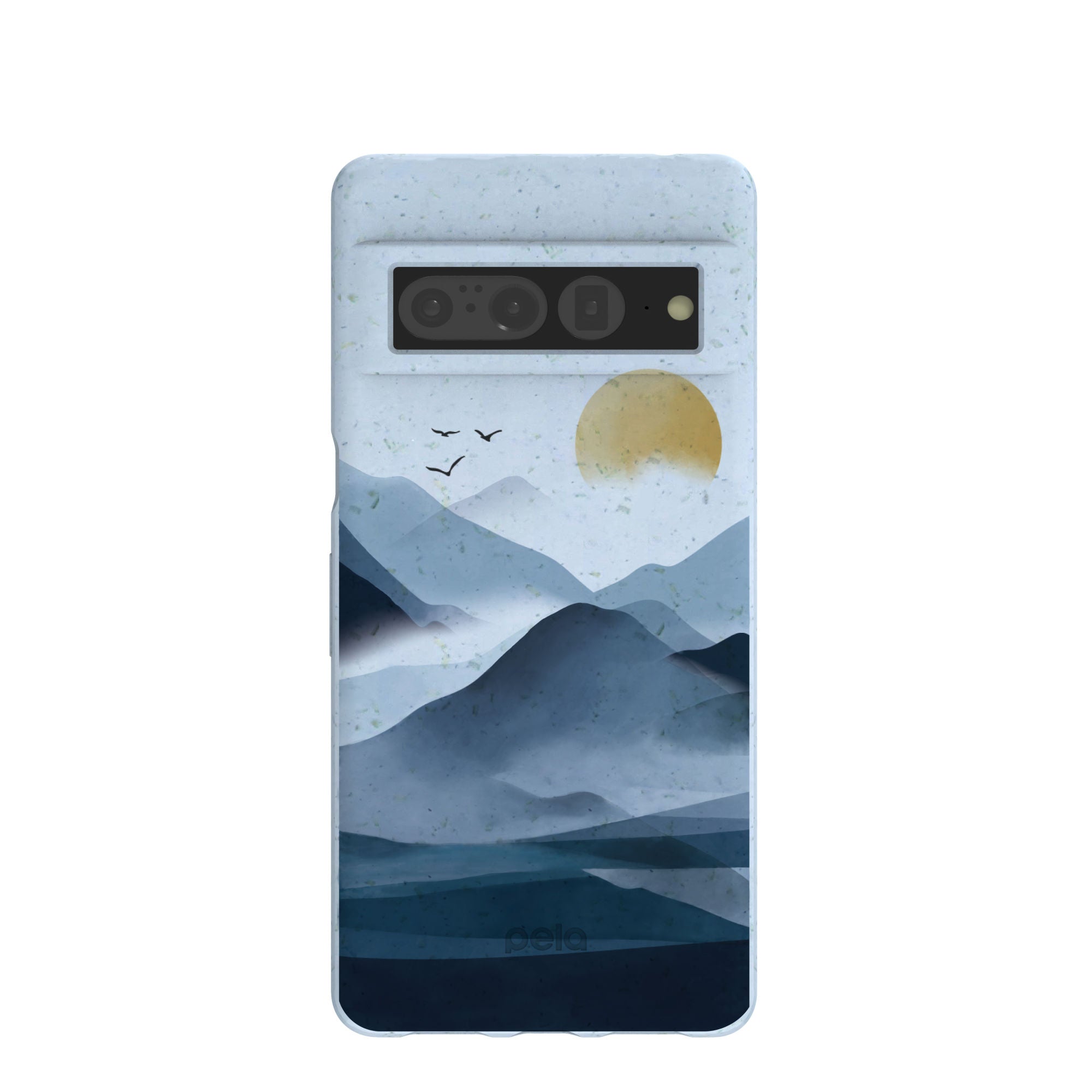 Powder Blue Misty Mountains Google Pixel 7 Pro Case Refurbished - Pela Case refurbished available on Cerqular