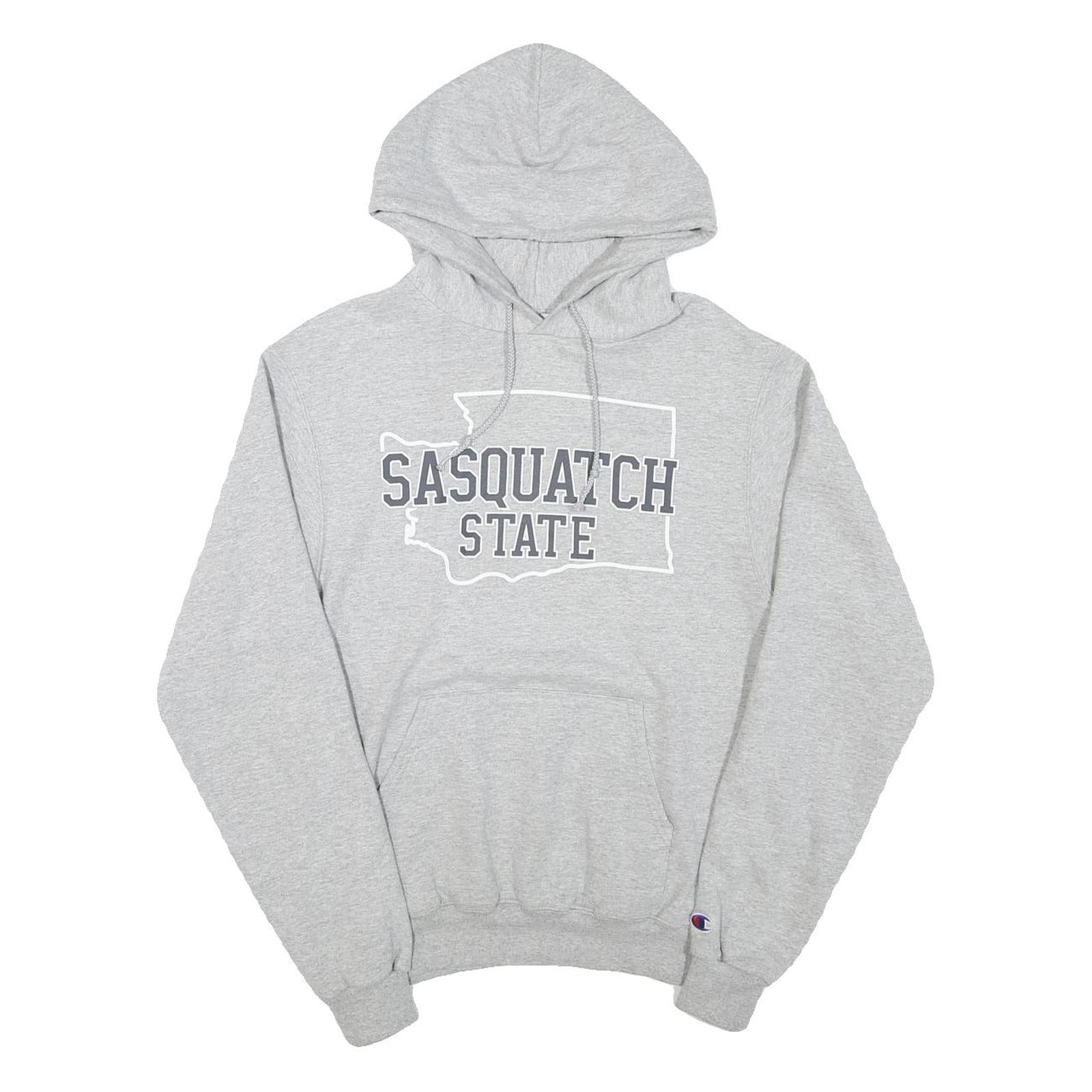 CHAMPION Mens Grey Sasquatch State Pullover Hoodie S Cotton Blend Comfort Refurbished - N/A refurbished available on Cerqular