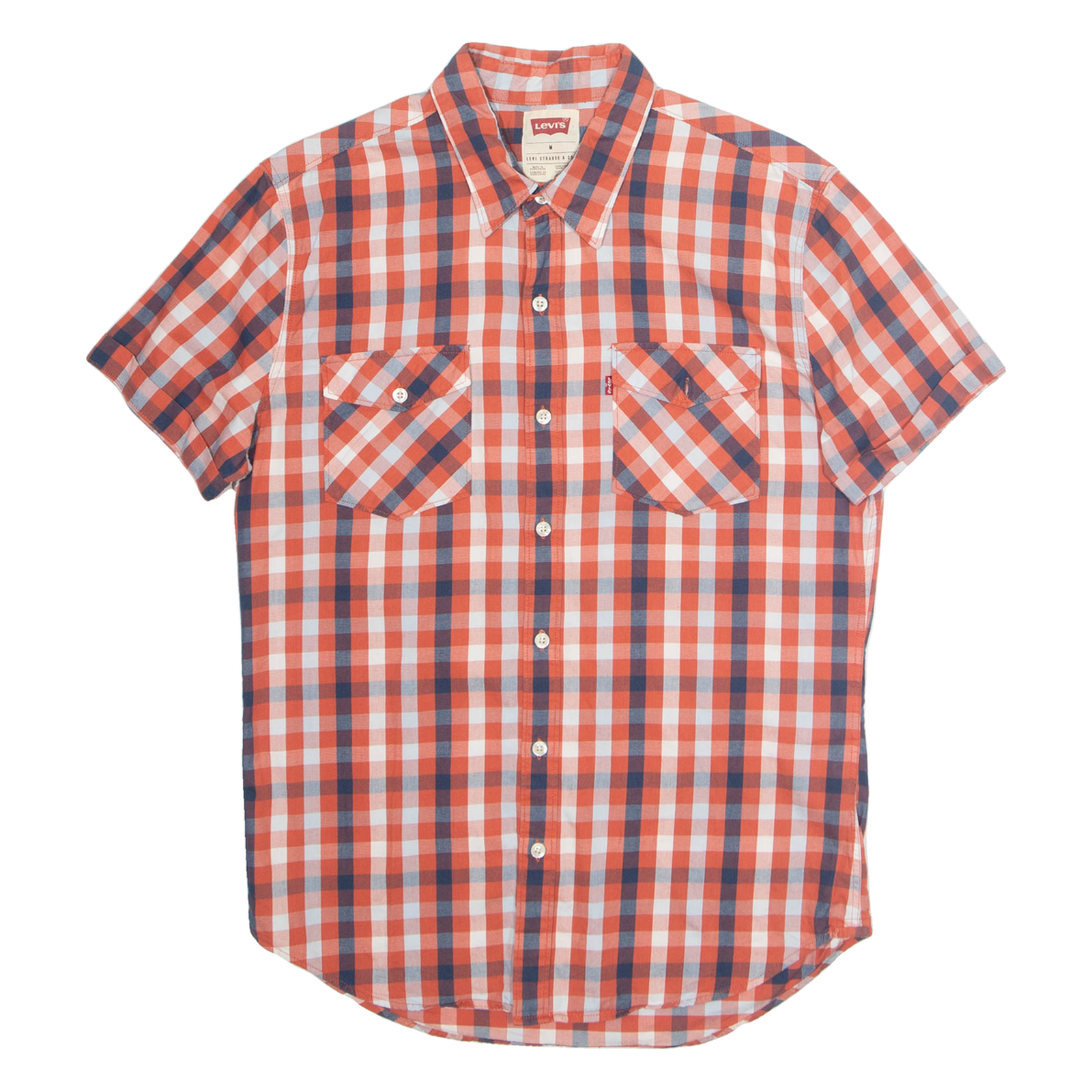 LEVI'S Mens Shirt Red Check M Refurbished - N/A refurbished available on Cerqular