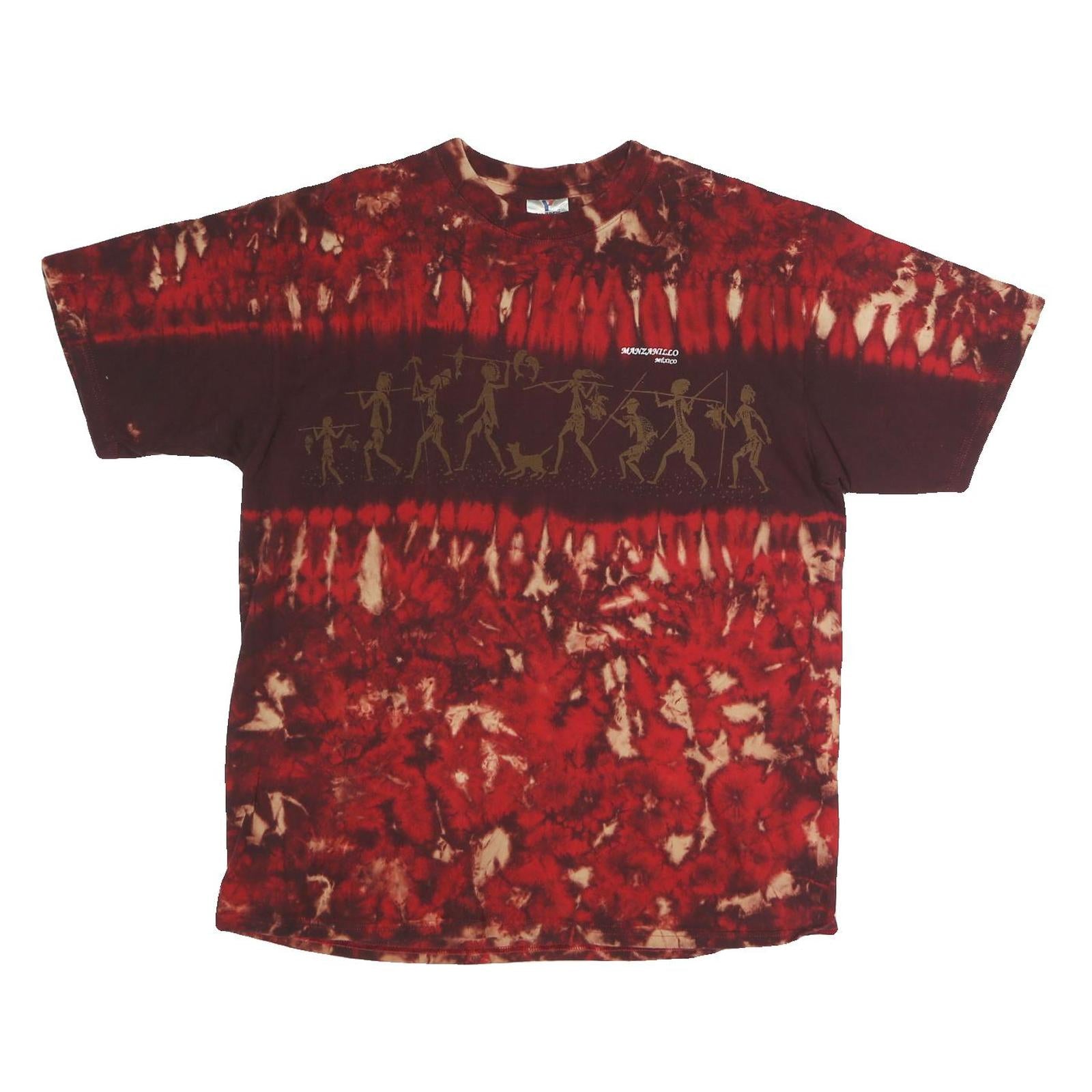 YAZBEK Mens Red & Brown Tie Dye Graphic T-Shirt XL Short Sleeve Crew Neck Refurbished - N/A refurbished available on Cerqular