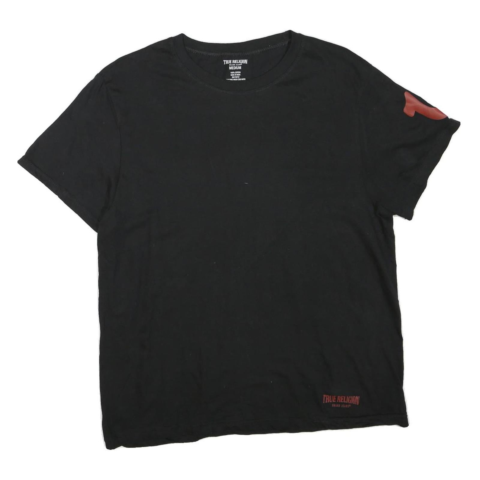 TRUE RELIGION Womens Black Graphic T-Shirt M Short Sleeve Crew Neck Cotton Blend Refurbished - N/A refurbished available on Cerqular
