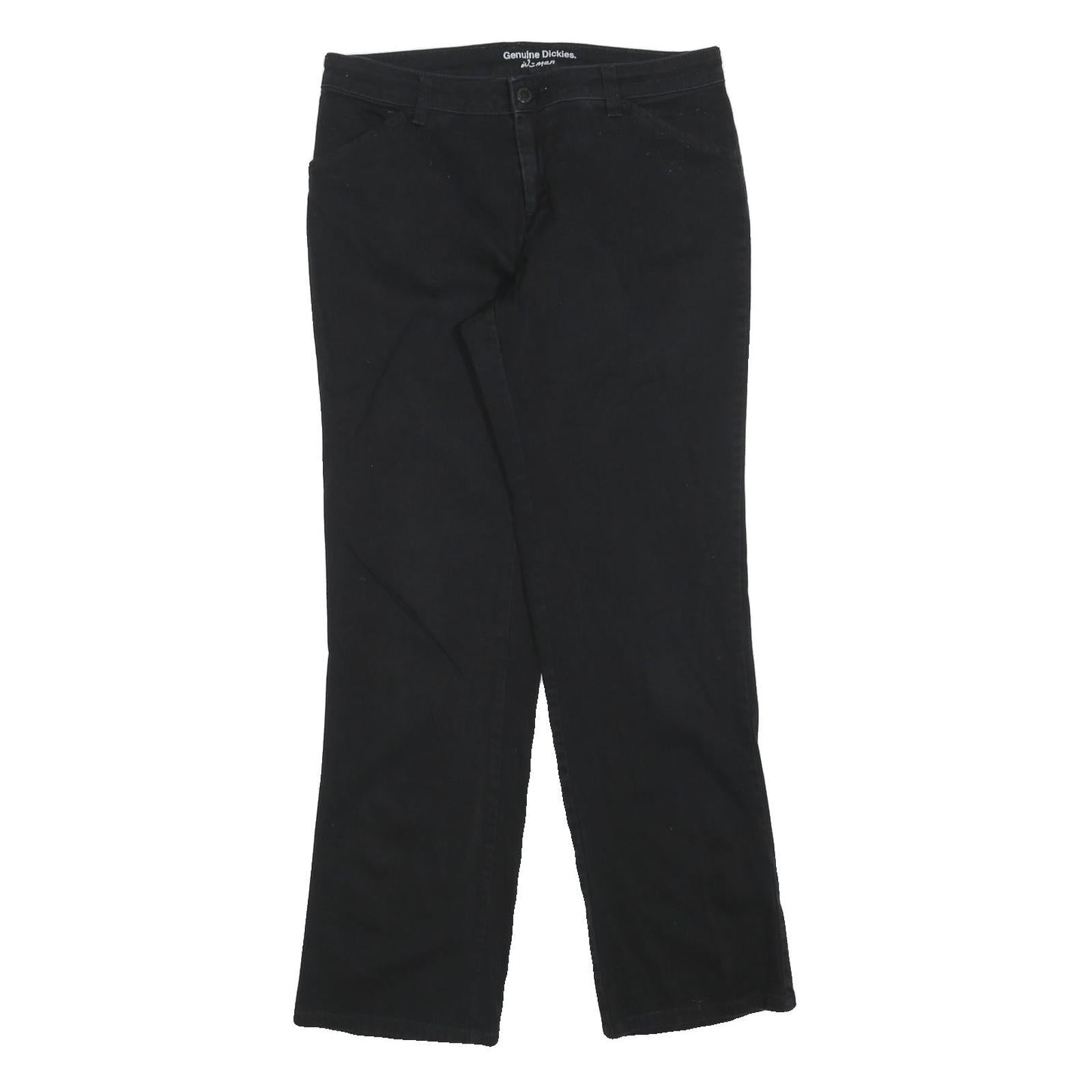 DICKIES Womens Cotton Blend Black Regular Fit Straight Leg Trousers W32 L30 Refurbished - N/A refurbished available on Cerqular