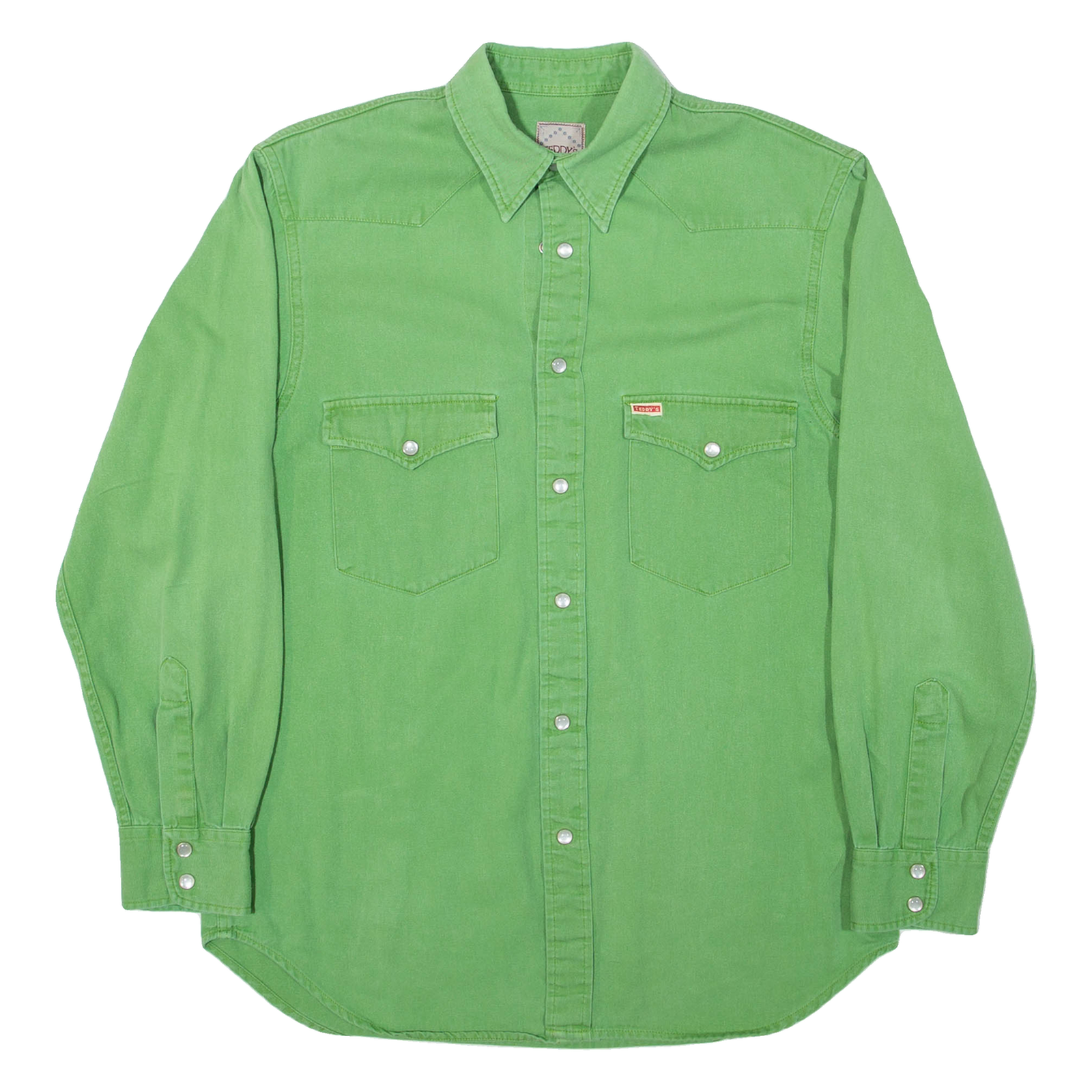 TEDDY'S Mens Plain Shirt Green Long Sleeve S Refurbished - N/A refurbished available on Cerqular