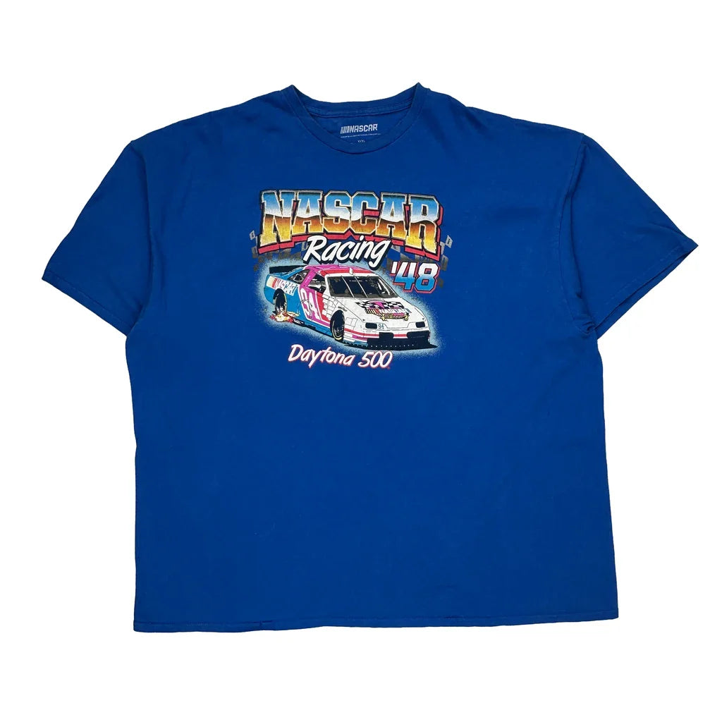 Daytona 500 Nascar Nascar T-Shirt - 3XL Blue Cotton Refurbished - Thrifted (note: this is a term often used to describe second- refurbished available on Cerqular