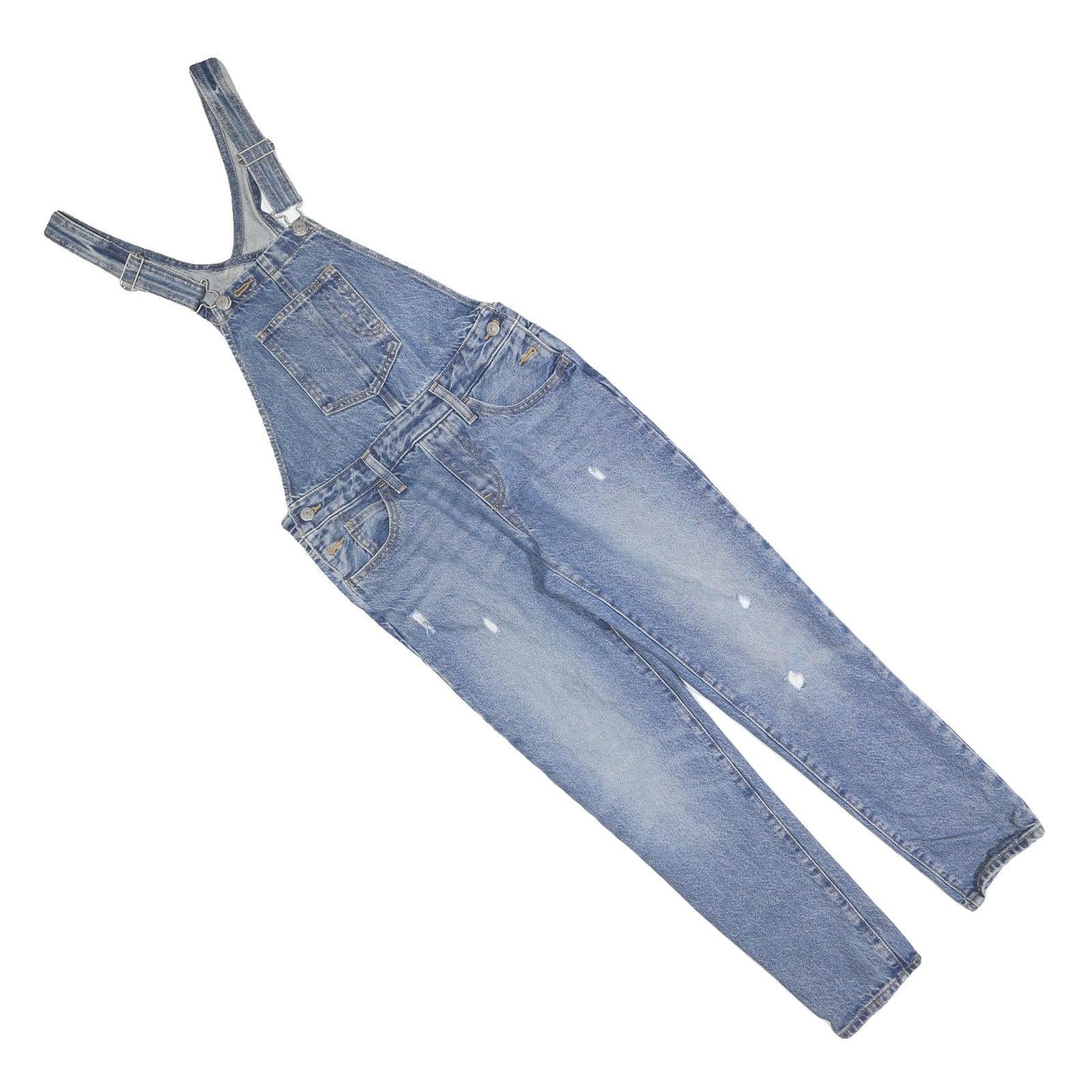 LEVI'S Womens Blue Cotton Blend Denim Dungarees Slim Fit XS W28 L27 Casual Refurbished - N/A refurbished available on Cerqular