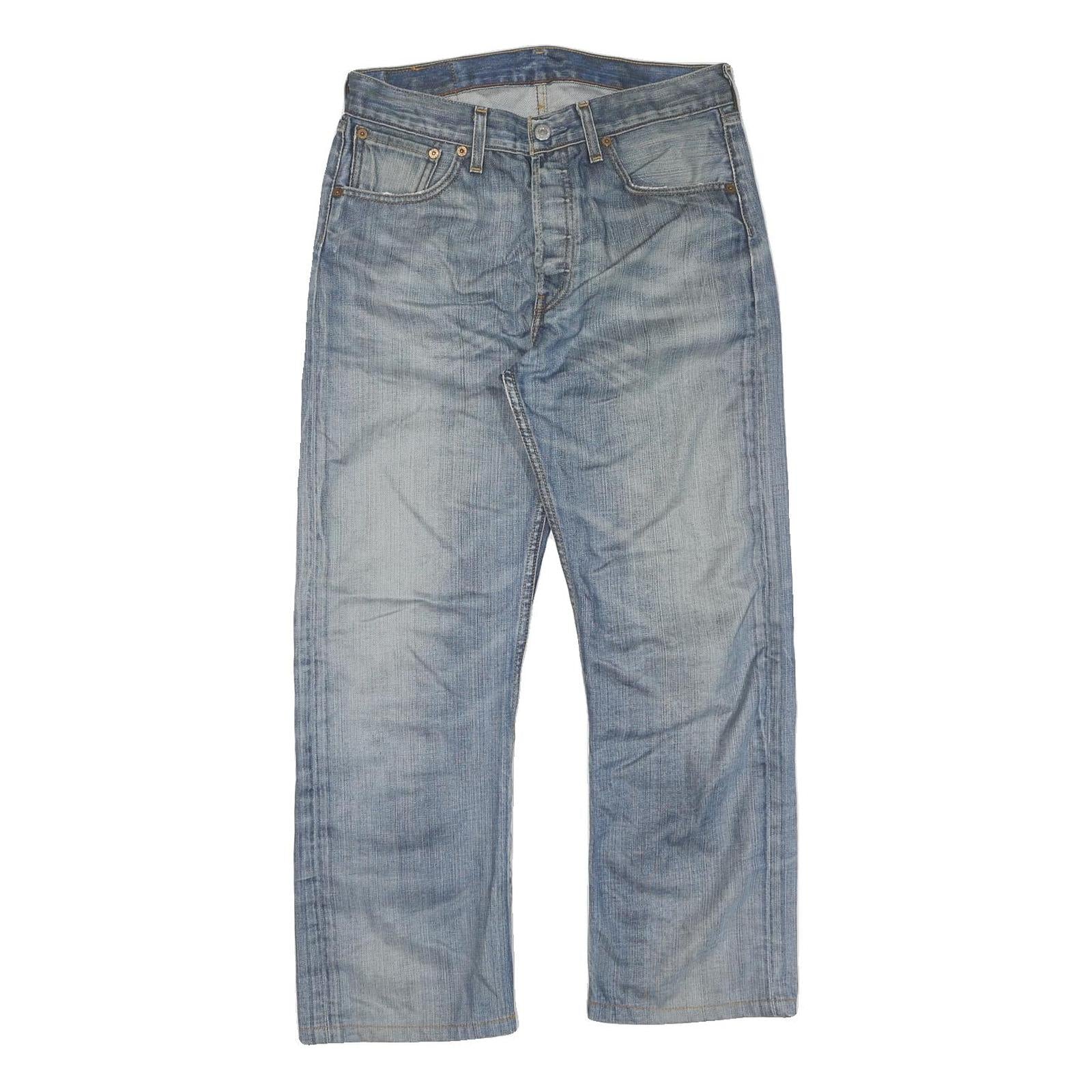 LEVI'S 501 Mens Jeans Blue Regular Straight Denim Light W32 L26 Classic Fit Refurbished - N/A refurbished available on Cerqular