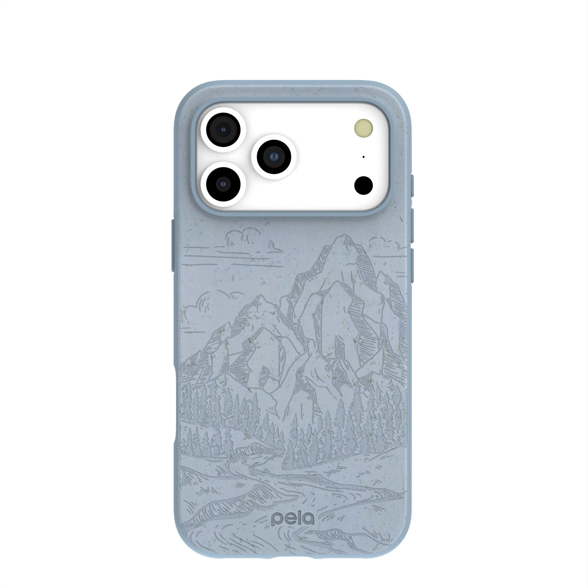 Powder Blue Rockies iPhone 17 Pro Max Case | MagSafe Compatibility: Without MagSafe Refurbished - Pela Case refurbished available on Cerqular