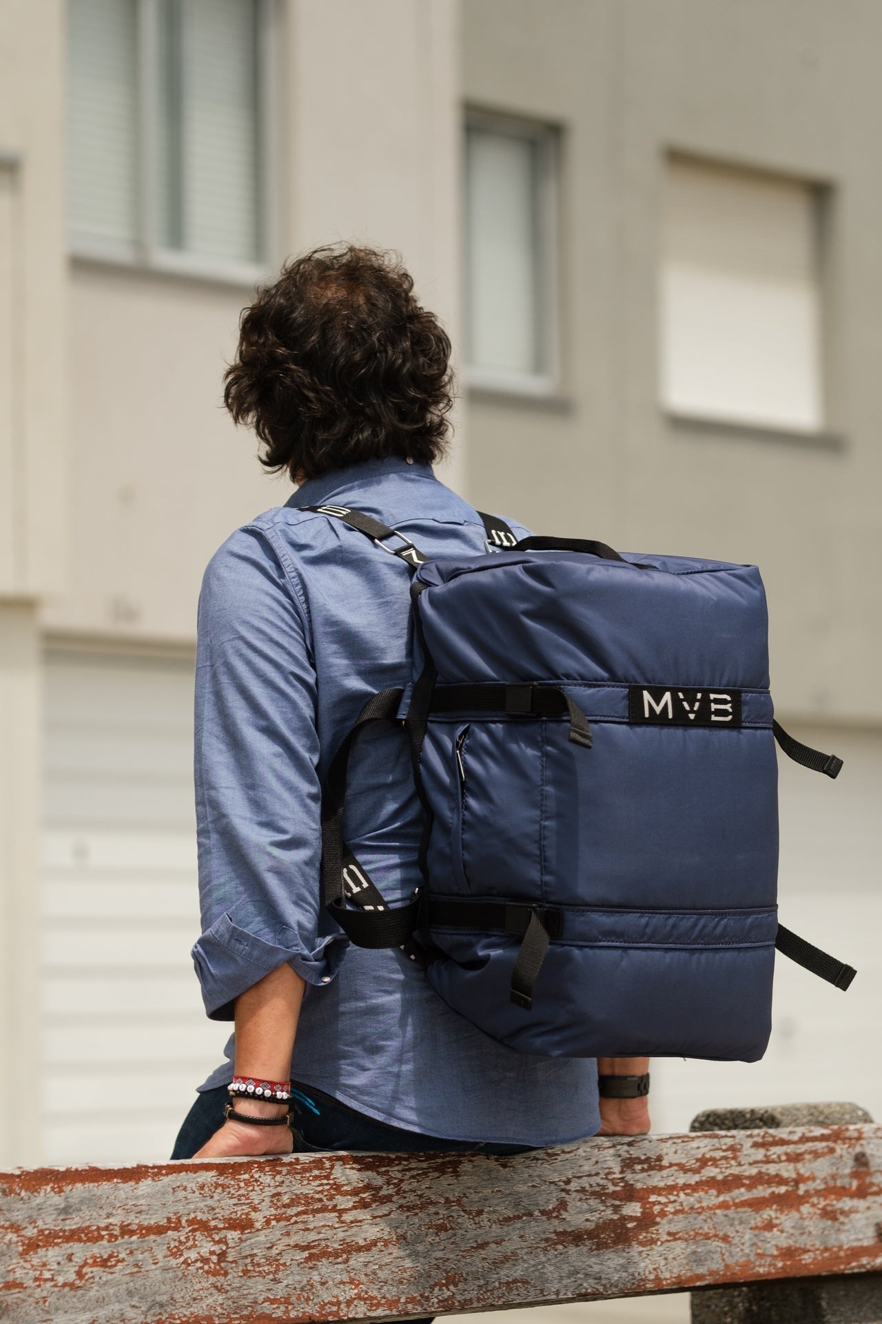 Sports Vegan Backpack blue - Made with ocean plastic Refurbished - My Vegan Bags refurbished available on Cerqular