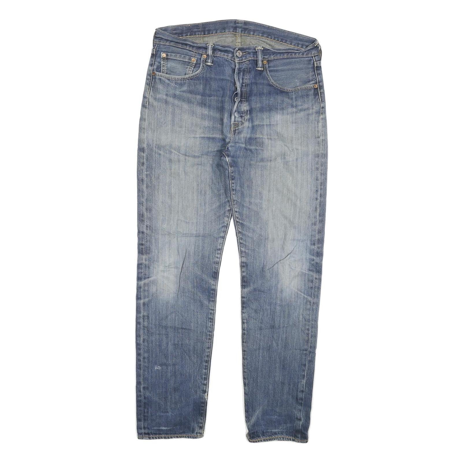 LEVI'S 501CT Mens Jeans Blue Regular Straight Denim Medium W33 L31 Button Refurbished - N/A refurbished available on Cerqular