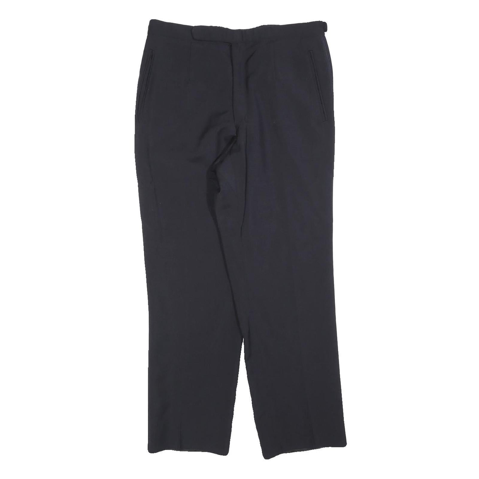 Womens Regular Fit Black Trousers W30 L28 Zip Closure Straight Leg Classic Style Refurbished - N/A refurbished available on Cerqular