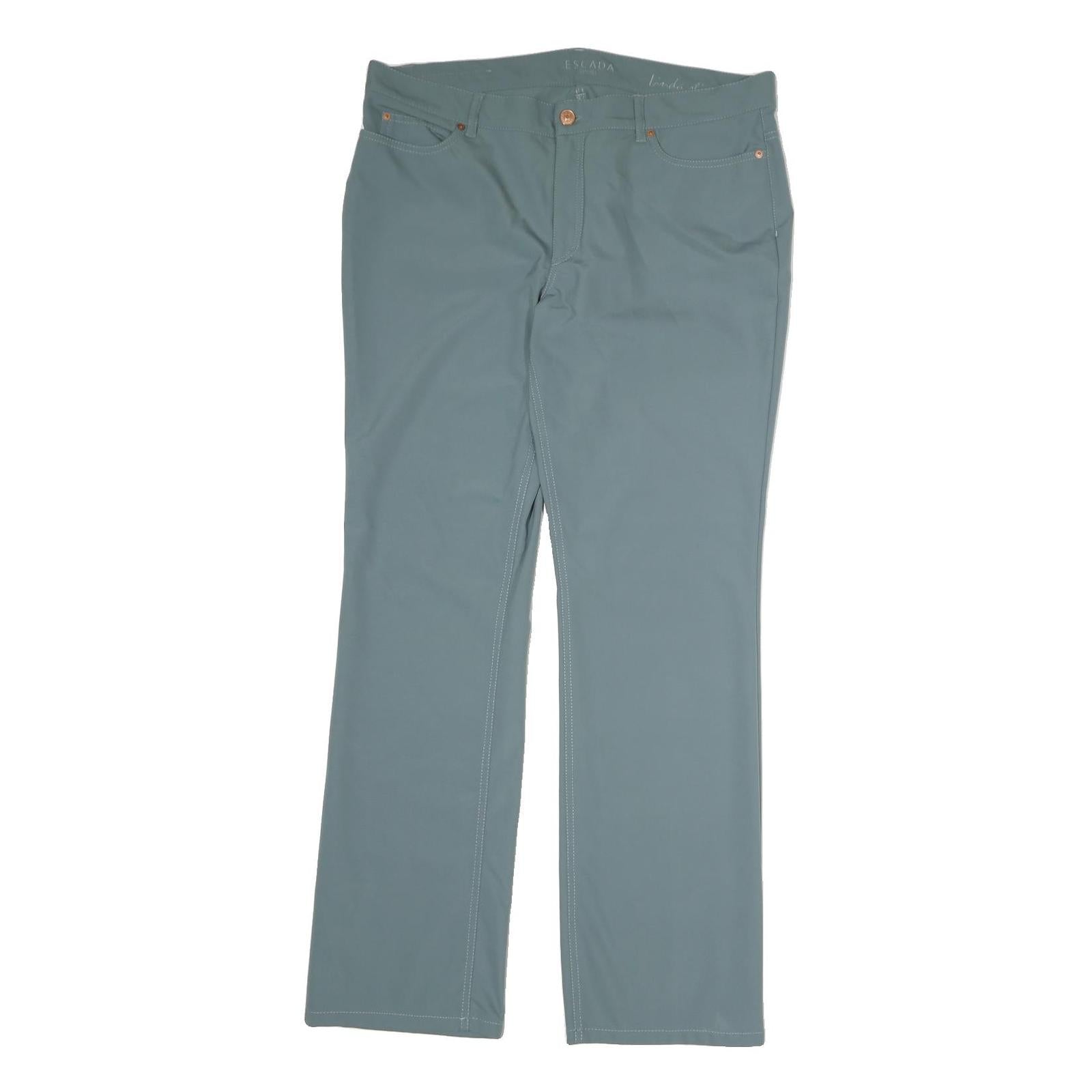 ESCADA Womens Cotton Blue Regular Straight Trousers W36 L32 Stylish Comfortable Refurbished - N/A refurbished available on Cerqular