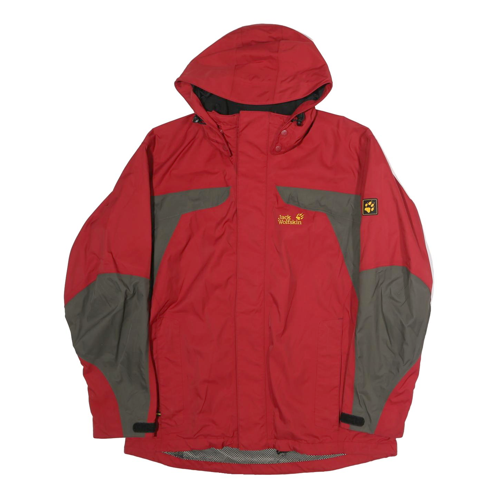 JACK WOLFSKIN Mens Red & Grey Outdoor Jacket M Polyester Zip Hooded Workwear Refurbished - N/A refurbished available on Cerqular