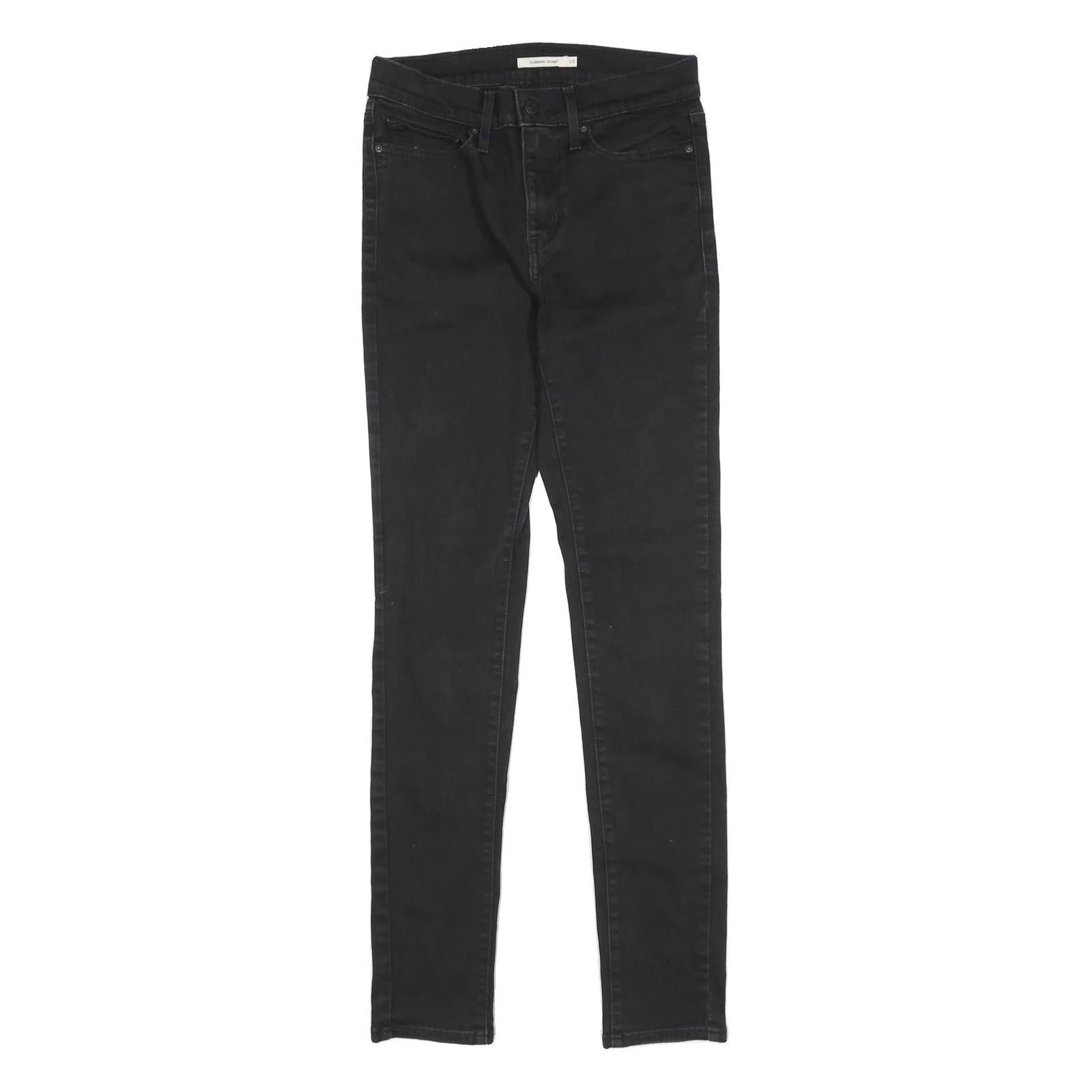 LEVI'S Womens Black Slim Skinny Denim Dark W28 L31 Stretch Cotton Blend Jeans Refurbished - N/A refurbished available on Cerqular
