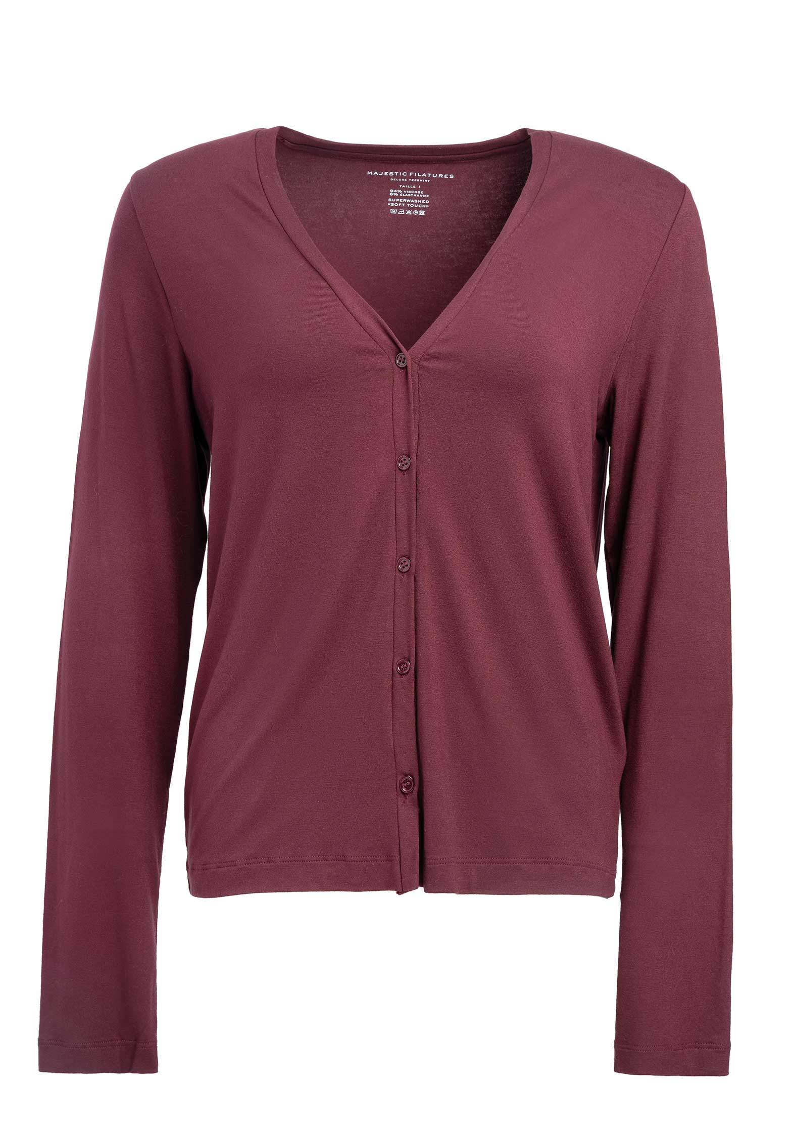 Cardigan M001-fgi035 Plum | Color: PLUM | Size: 3-L Refurbished - Rue Madame is a known brand, and the standardized name is " refurbished available on Cerqular