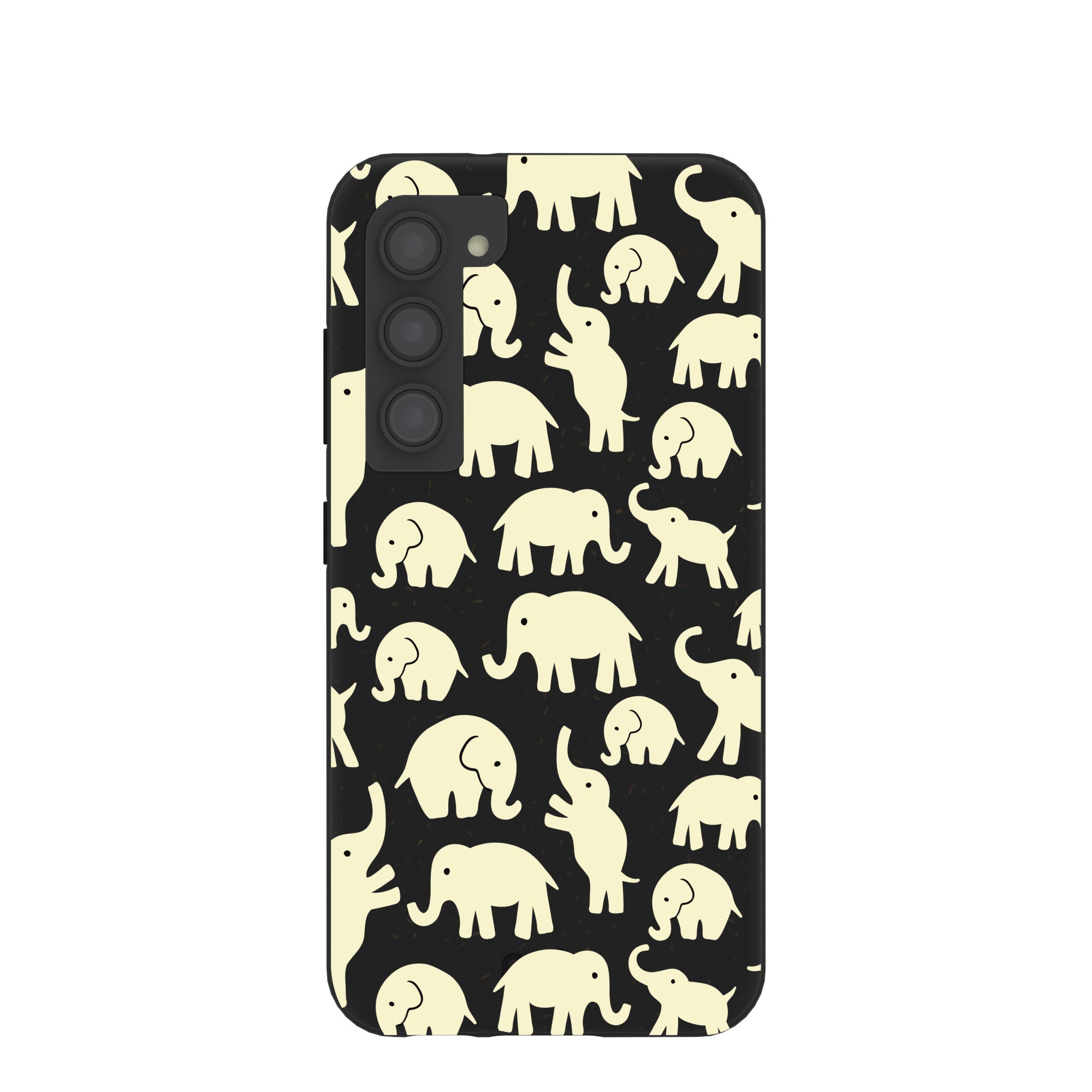 Black Little Elephants Samsung Galaxy S23 Case Refurbished - Pela Case refurbished available on Cerqular