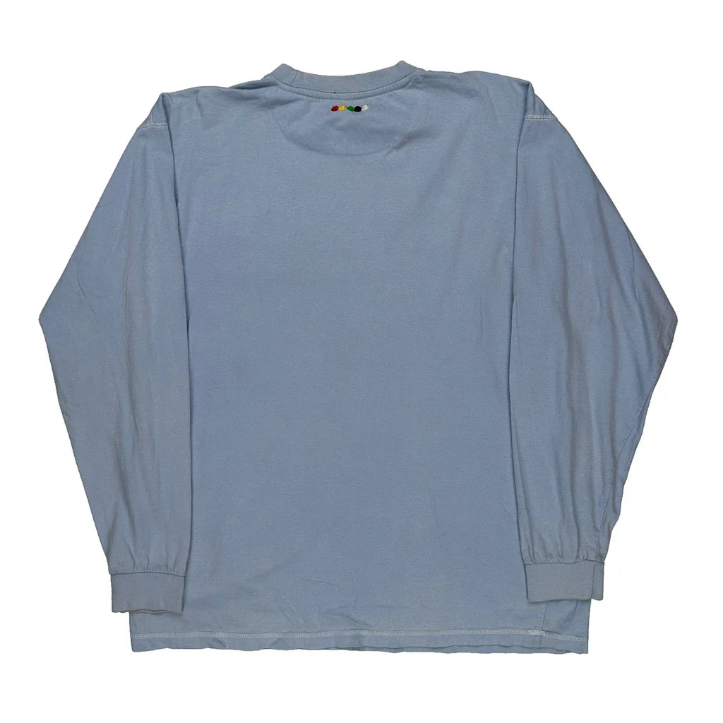 Coogi Long Sleeve T-Shirt - 2XL Blue Cotton Refurbished - Thrifted (note: this is a term often used to describe second- refurbished available on Cerqular