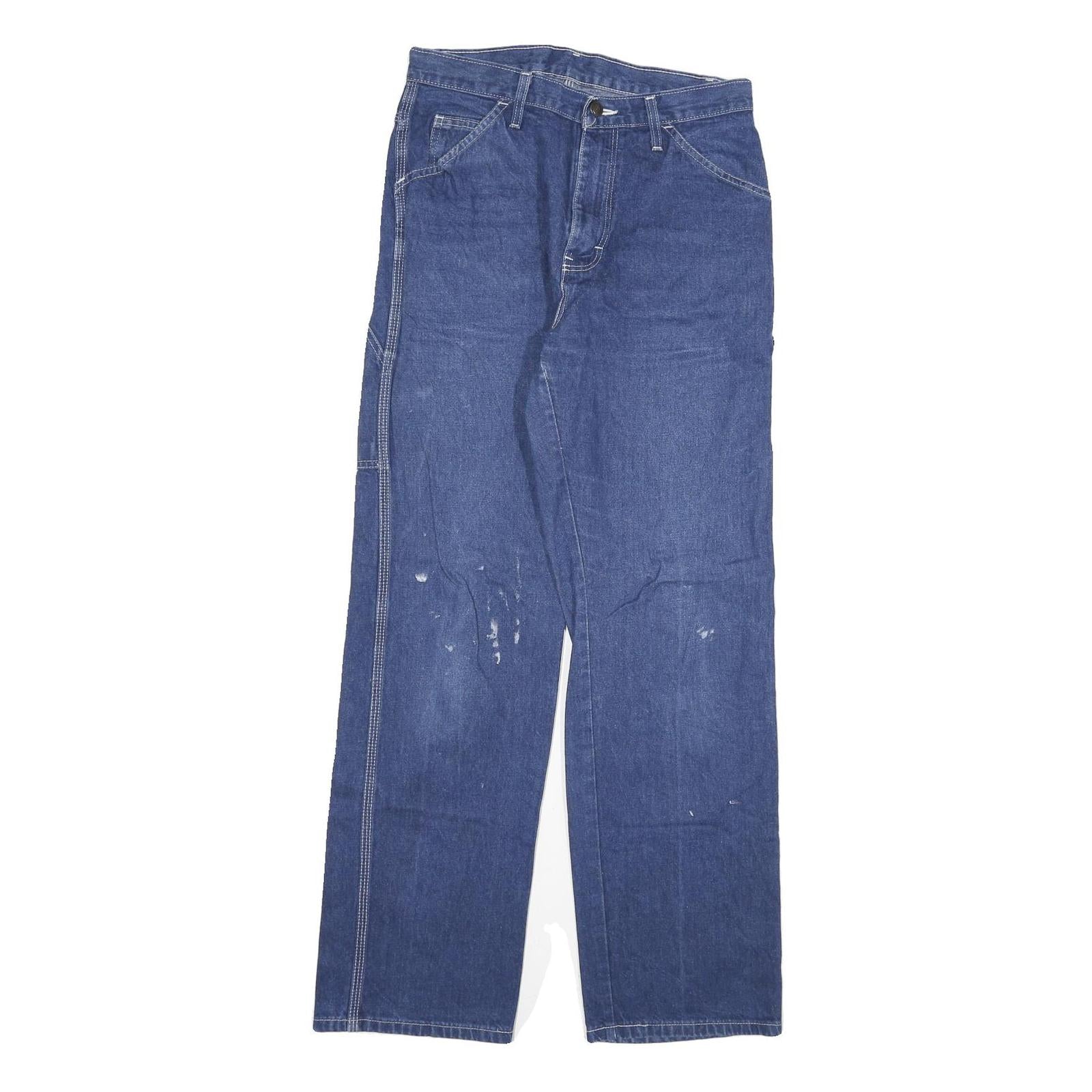DICKIES Mens Blue Regular Fit Denim Jeans W28 L30 Workwear Utility Pocket Zip Refurbished - N/A refurbished available on Cerqular