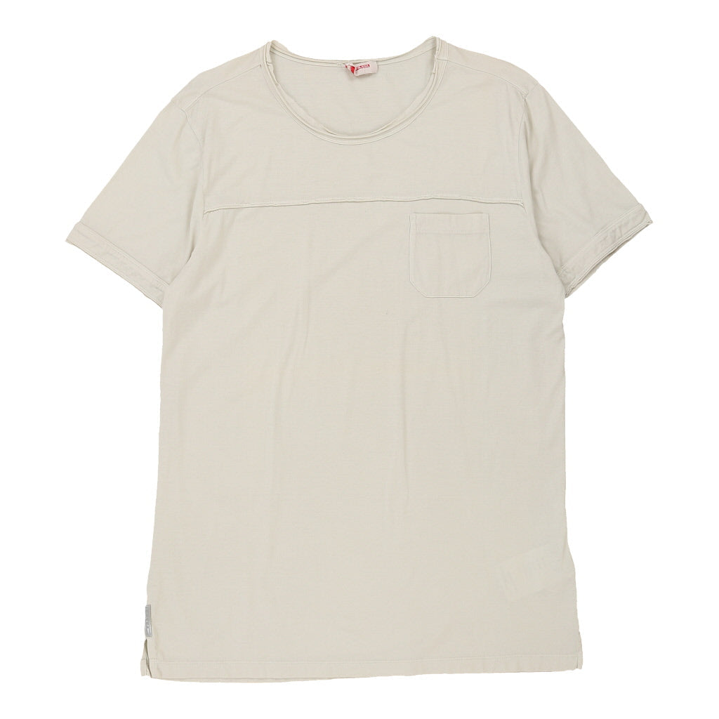 Buy Prada T-Shirt - 2XL Cream Cotton | Size: xx-large Refurbished - $64.03 Prada T-Shirt - 2XL Cream Cotton | Size: xx-large Refurbished - N/A (Preloved Designer is not a specific brand, it refurbished available on Cerqular
