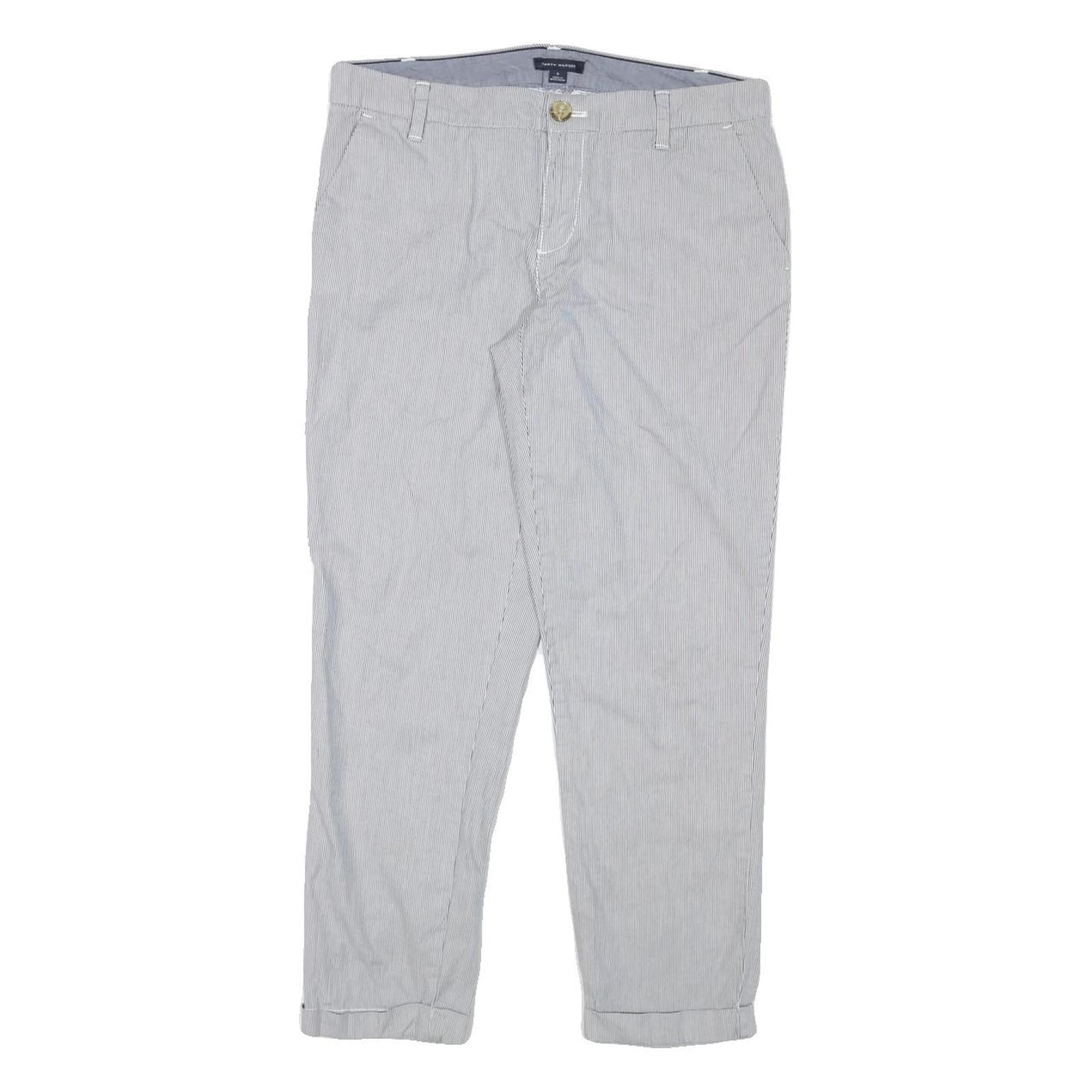 TOMMY HILFIGER Womens Cotton Blend Blue Slim Straight Trousers W31 L26 Casual Refurbished - N/A refurbished available on Cerqular
