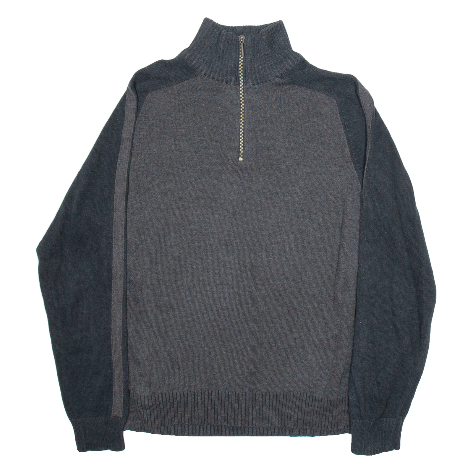 CALVIN KLEIN JEANS Mens Jumper Grey 1/4 Zip Tight Knit M Refurbished - N/A refurbished available on Cerqular
