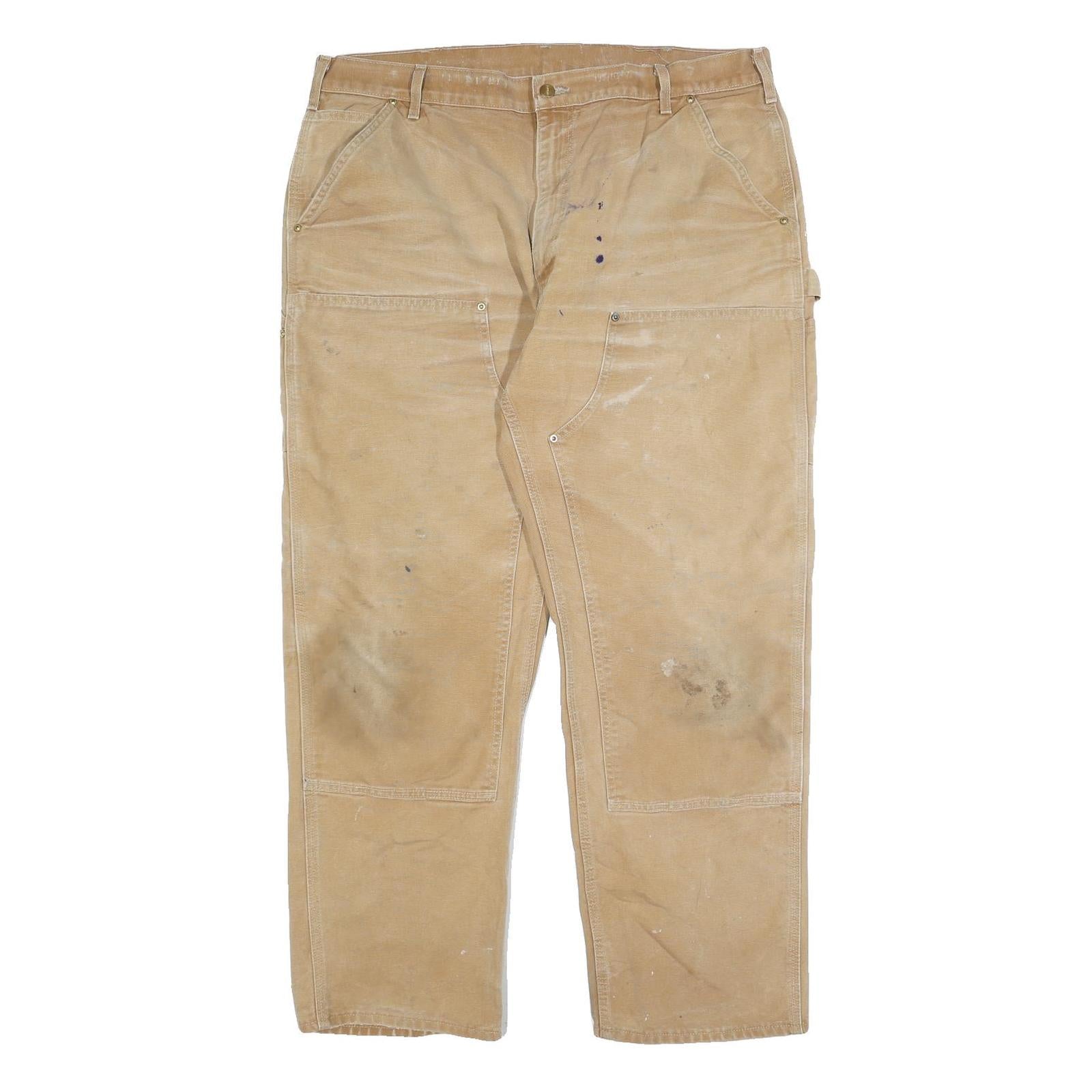 CARHARTT Mens Cotton Beige Relaxed Straight Leg Trousers W40 L32 Workwear Refurbished - N/A refurbished available on Cerqular