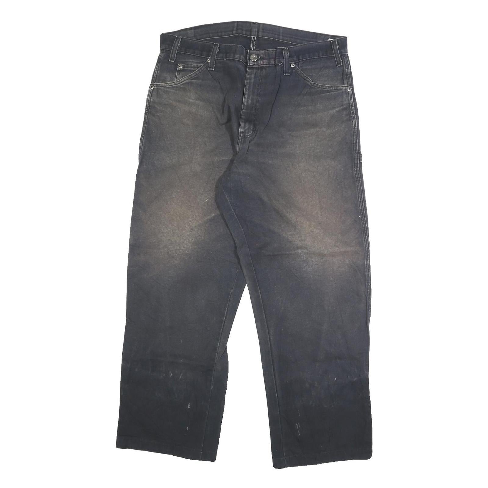 DICKIES Mens Regular Fit Black Denim Jeans W36 L28 Workwear Zip Closure Refurbished - N/A refurbished available on Cerqular