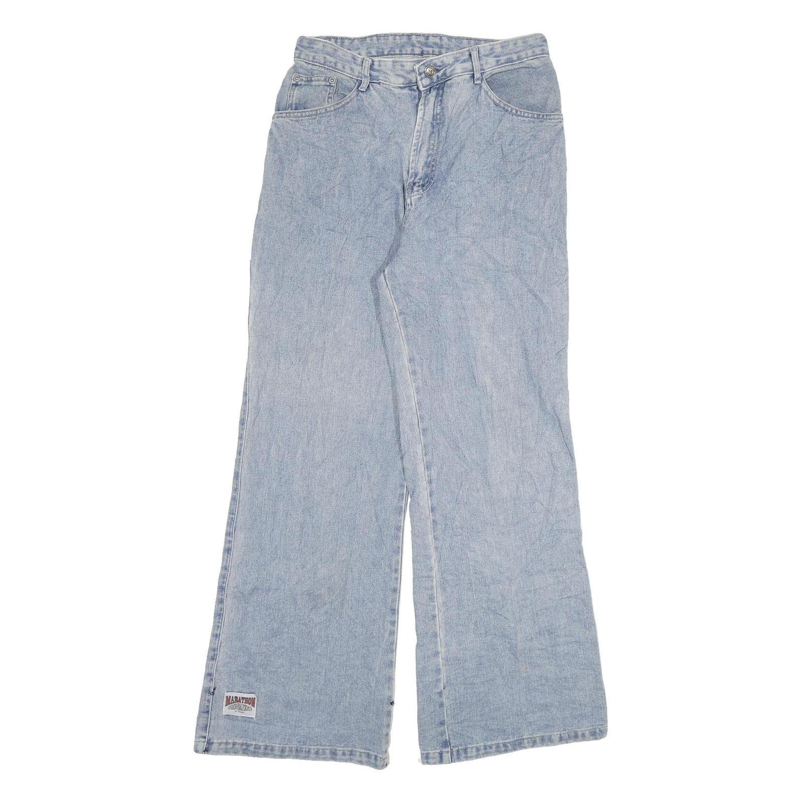 LIANGMA Womens Loose Light Blue Denim Jeans W28 L30 Casual Cotton Blend Zip Refurbished - N/A refurbished available on Cerqular