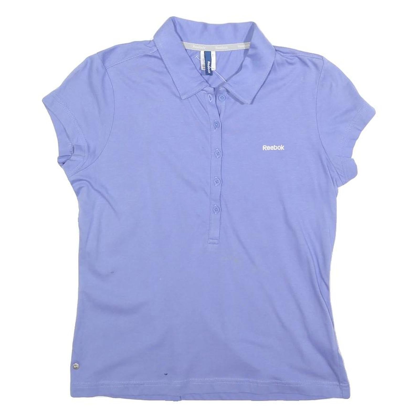 REEBOK Womens Blue Short Sleeve Plain M Cotton Blend Polo Shirt Casual Fit Refurbished - N/A refurbished available on Cerqular