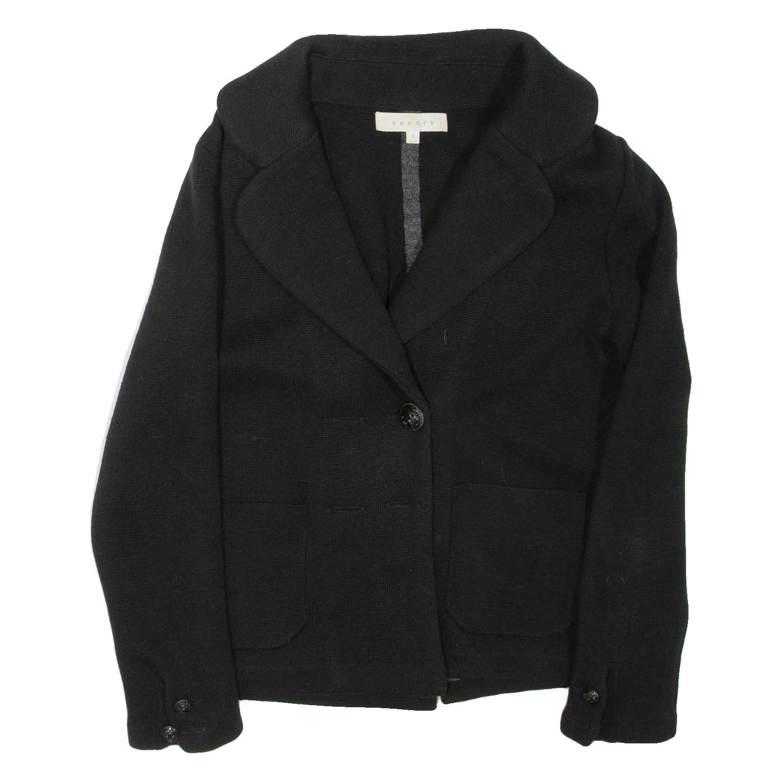 SANDRO Womens Coat Black Wool S Refurbished - N/A refurbished available on Cerqular
