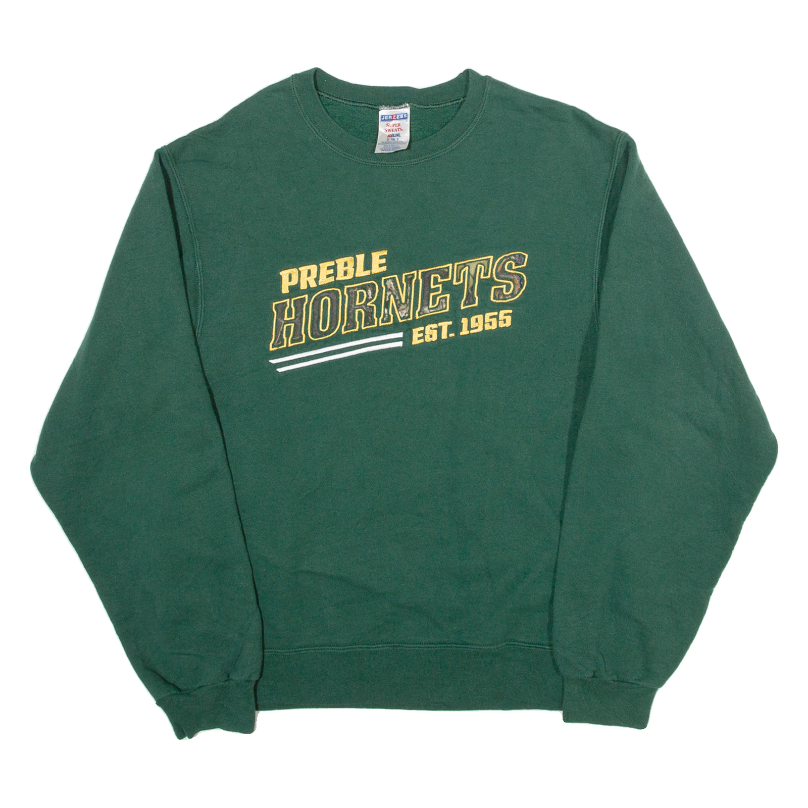 JERZEES Preble Hornets Mens Sweatshirt Green 90s S Refurbished - N/A refurbished available on Cerqular