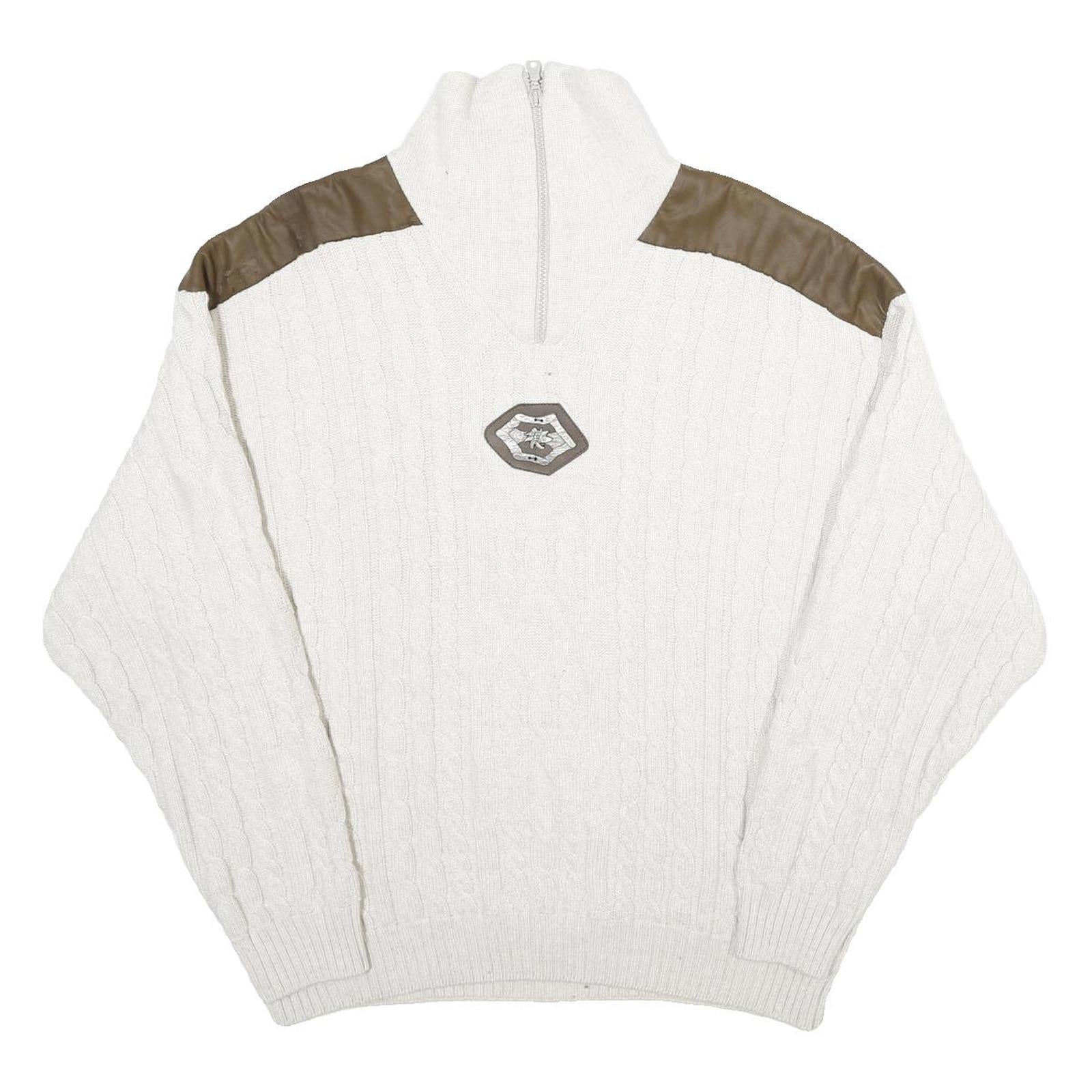 Buy ALPENLAND Mens White & Brown Patterned Jumper Roll Neck Cable Knit L Wool Blend Refurbished - $45.49 ALPENLAND Mens White & Brown Patterned Jumper Roll Neck Cable Knit L Wool Blend Refurbished - N/A refurbished available on Cerqular