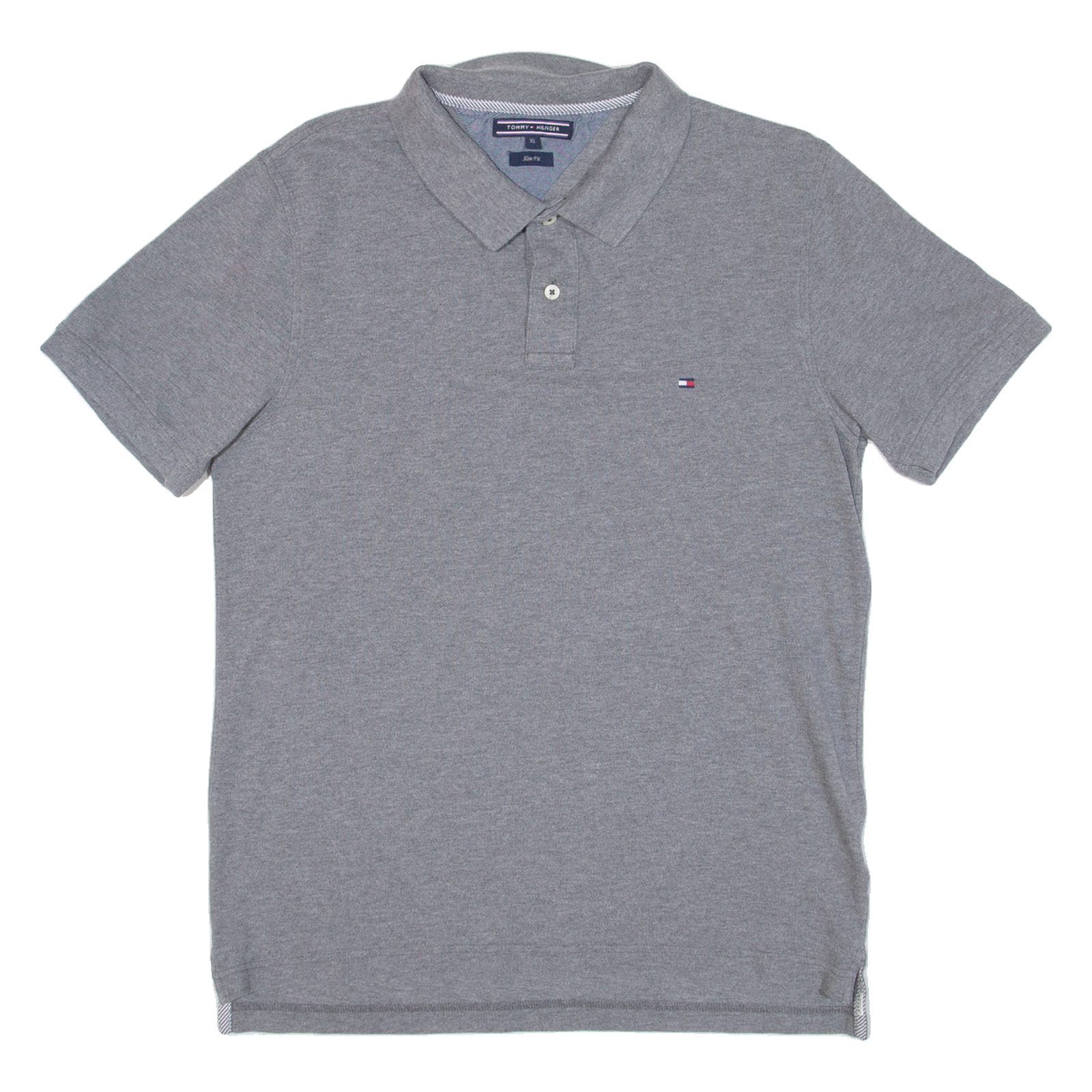TOMMY HILFIGER Slim Fit Mens Polo Shirt Grey XL Refurbished - N/A refurbished available on Cerqular
