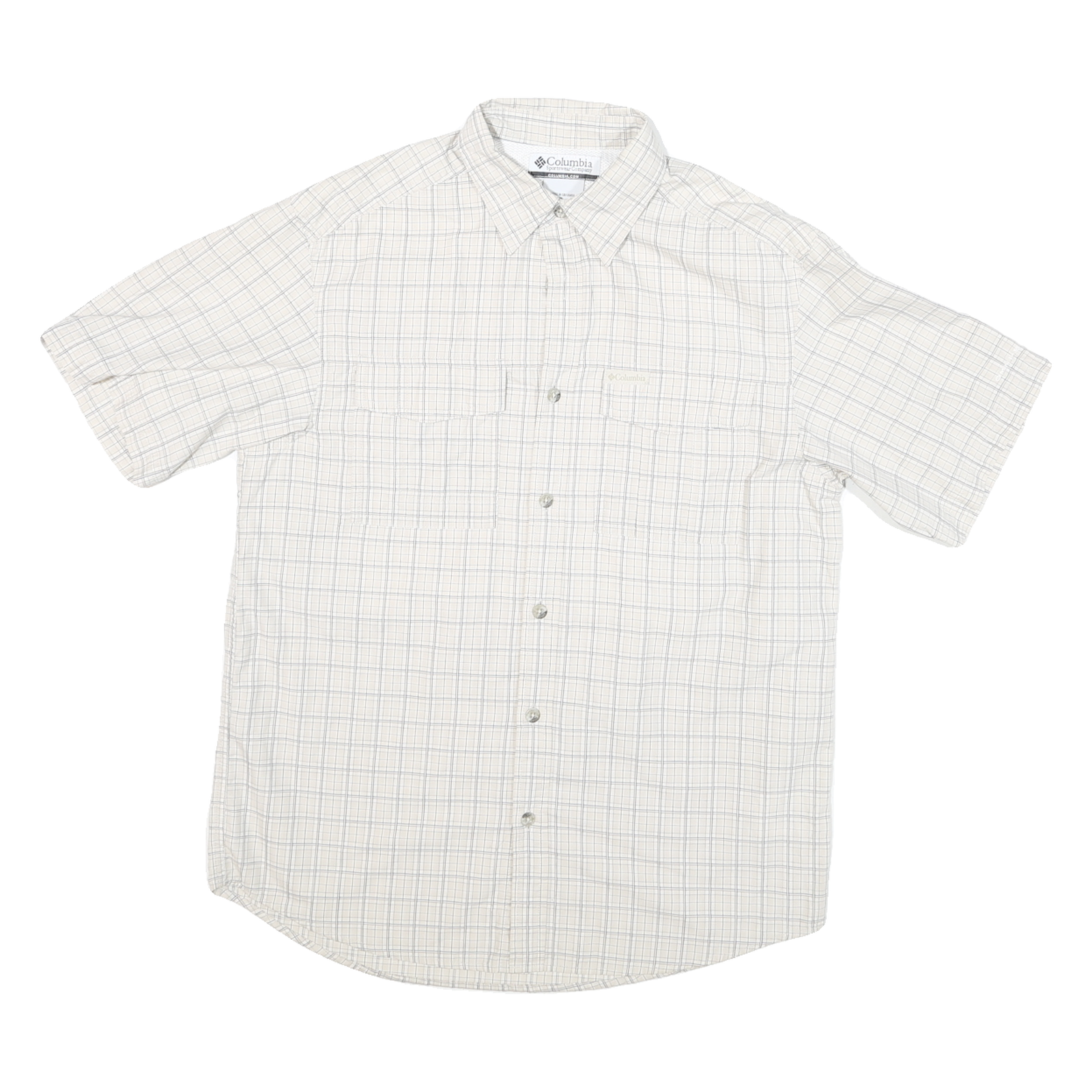 COLUMBIA Mens Beige Check Shirt S Cotton Blend Lightweight Button-Up Casual Refurbished - N/A refurbished available on Cerqular