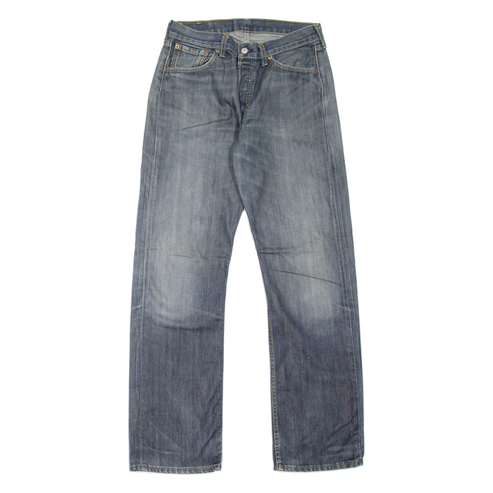 LEVI'S 501 Jeans Mens Blue Regular Straight Stone Wash W30 L34 Refurbished - N/A refurbished available on Cerqular