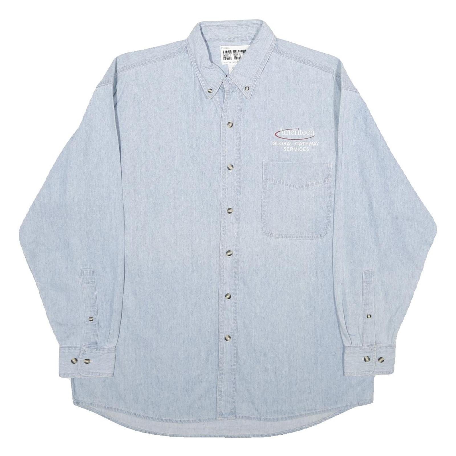Buy MOST WANTED Mens Blue Denim Shirt M Button Down Long Sleeve Casual Fashion Refurbished - $32.49 MOST WANTED Mens Blue Denim Shirt M Button Down Long Sleeve Casual Fashion Refurbished - N/A refurbished available on Cerqular
