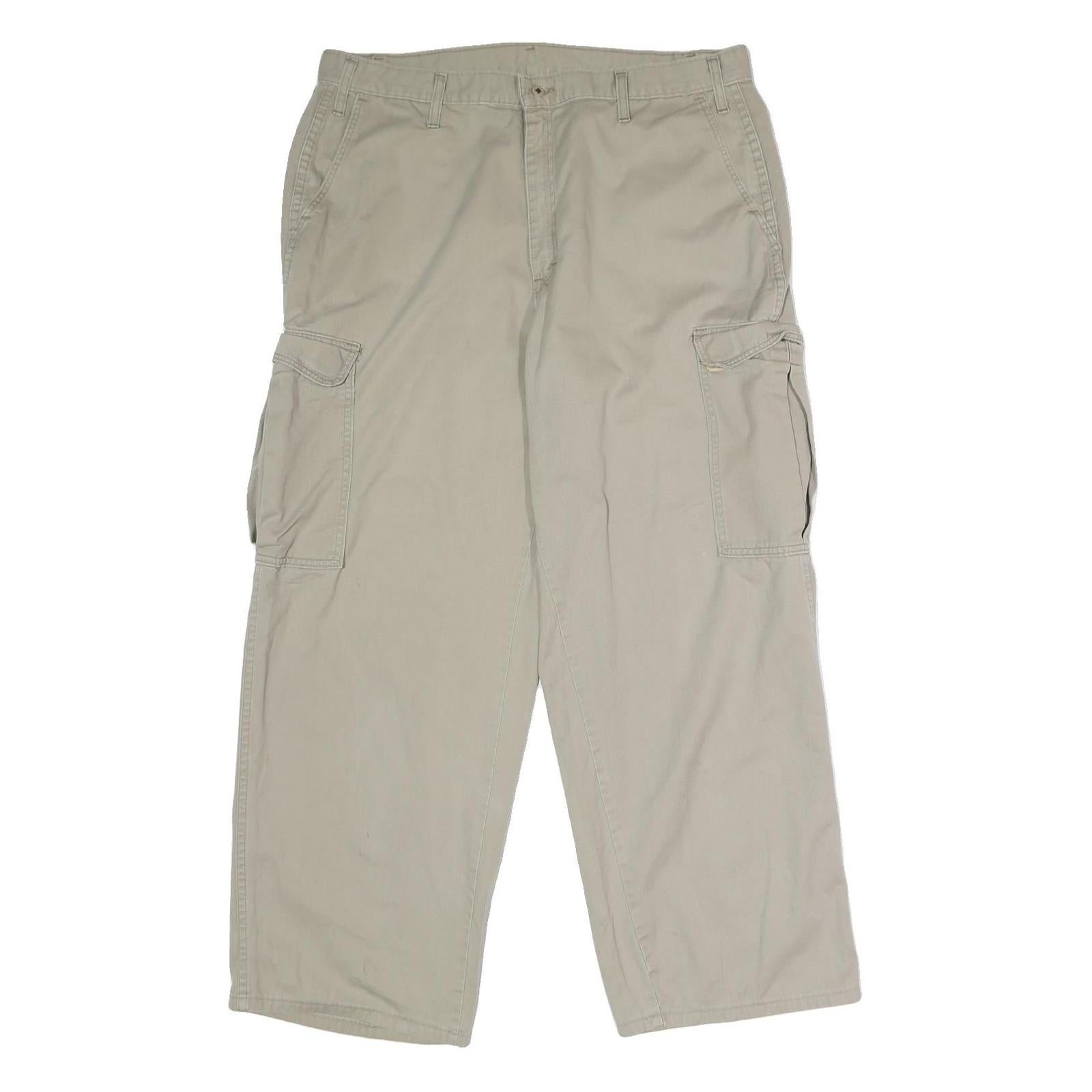 DICKIES Mens Cotton Beige Relaxed Cargo Trousers W38 L32 Workwear Pockets Zip Refurbished - N/A refurbished available on Cerqular
