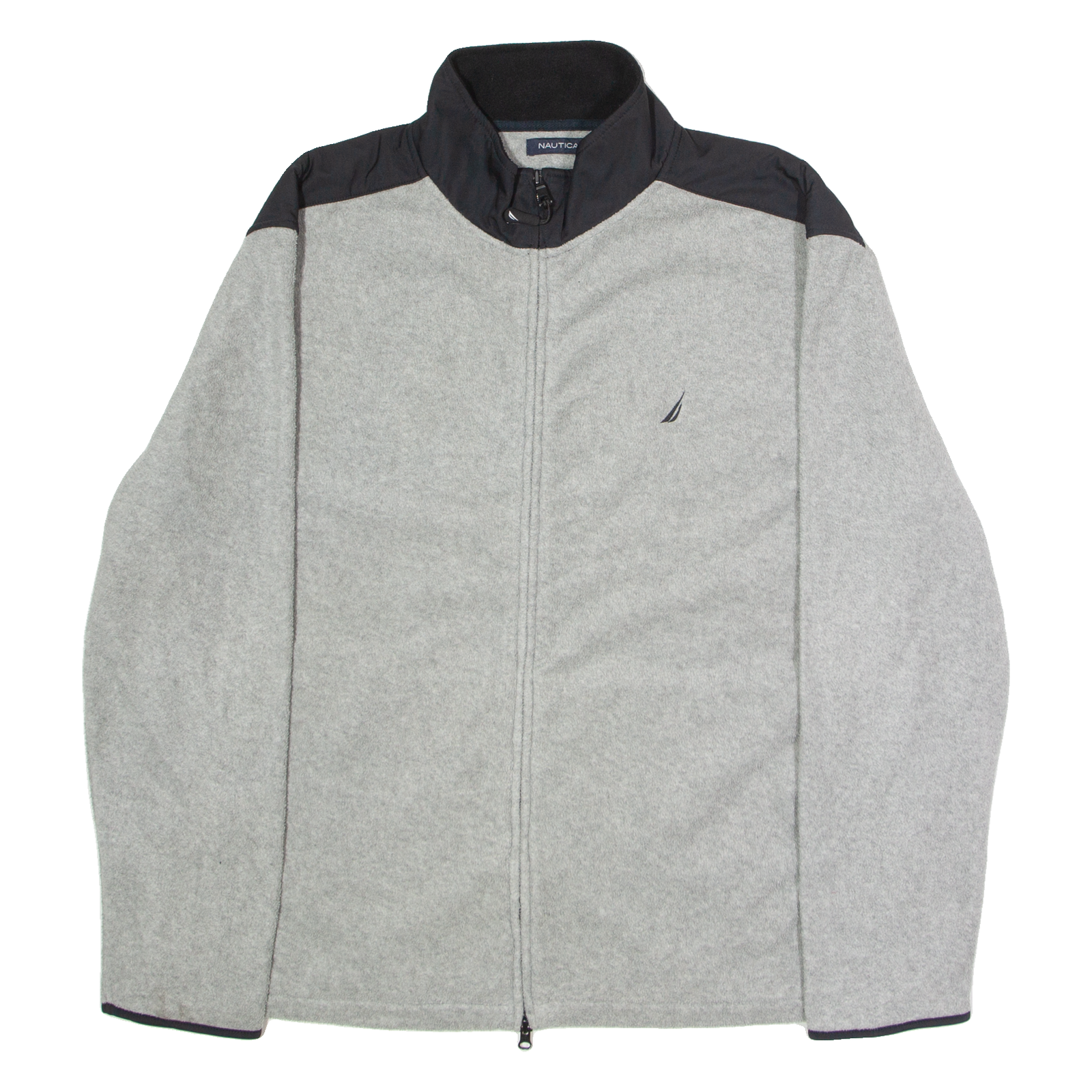 NAUTICA Mens Fleece Jacket Grey Colourblock XL Refurbished - N/A refurbished available on Cerqular