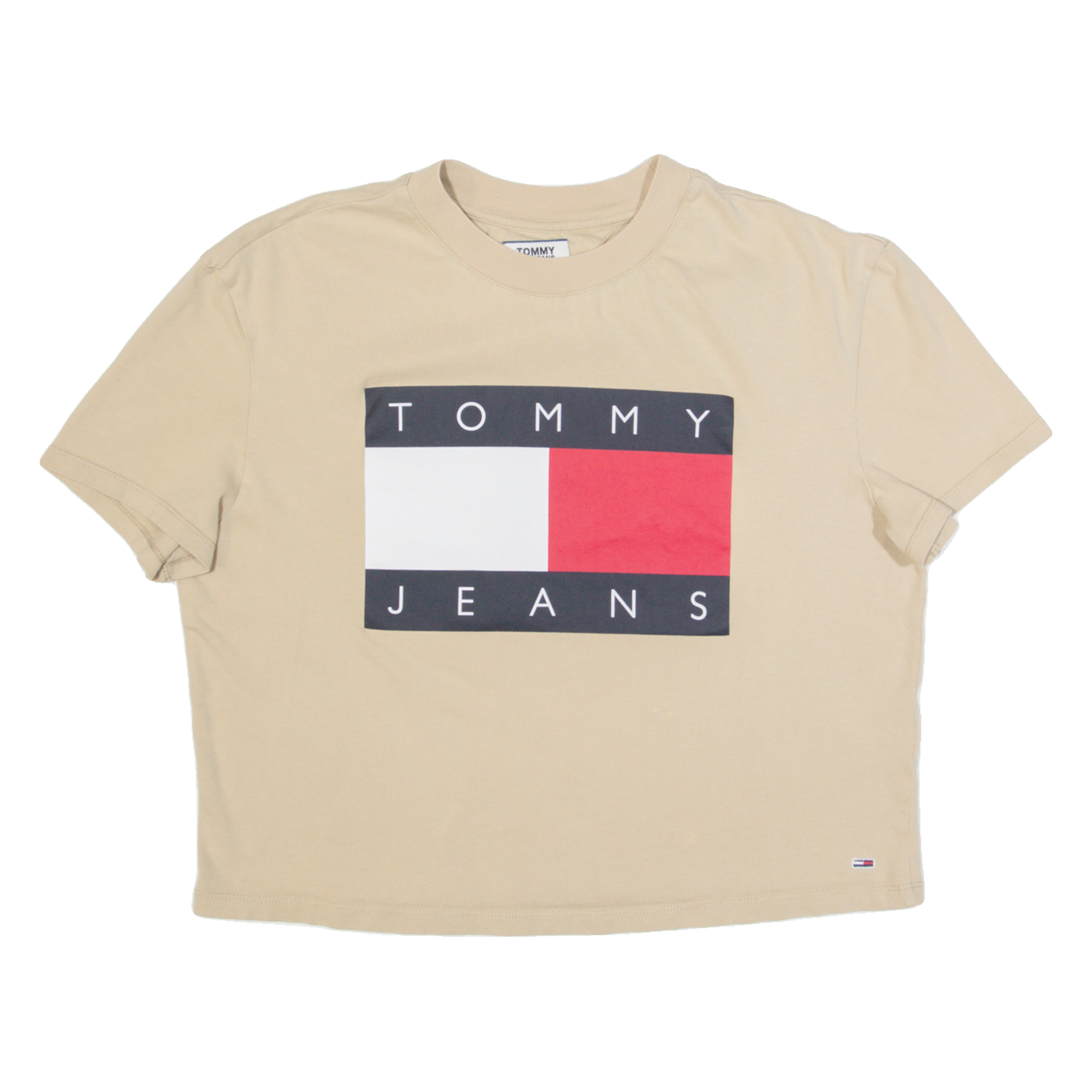 TOMMY JEANS Cropped Womens T-Shirt Beige M Refurbished - N/A refurbished available on Cerqular