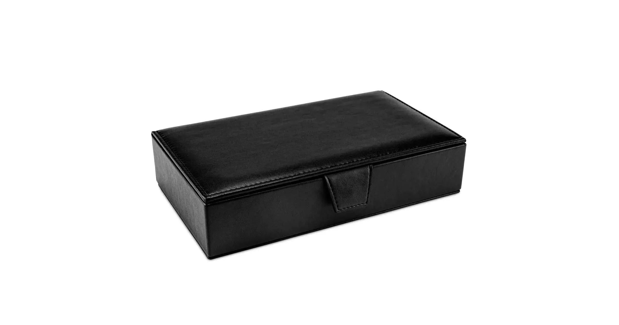 Islington Cufflink Box in Black Refurbished - Watson & Wolfe refurbished available on Cerqular