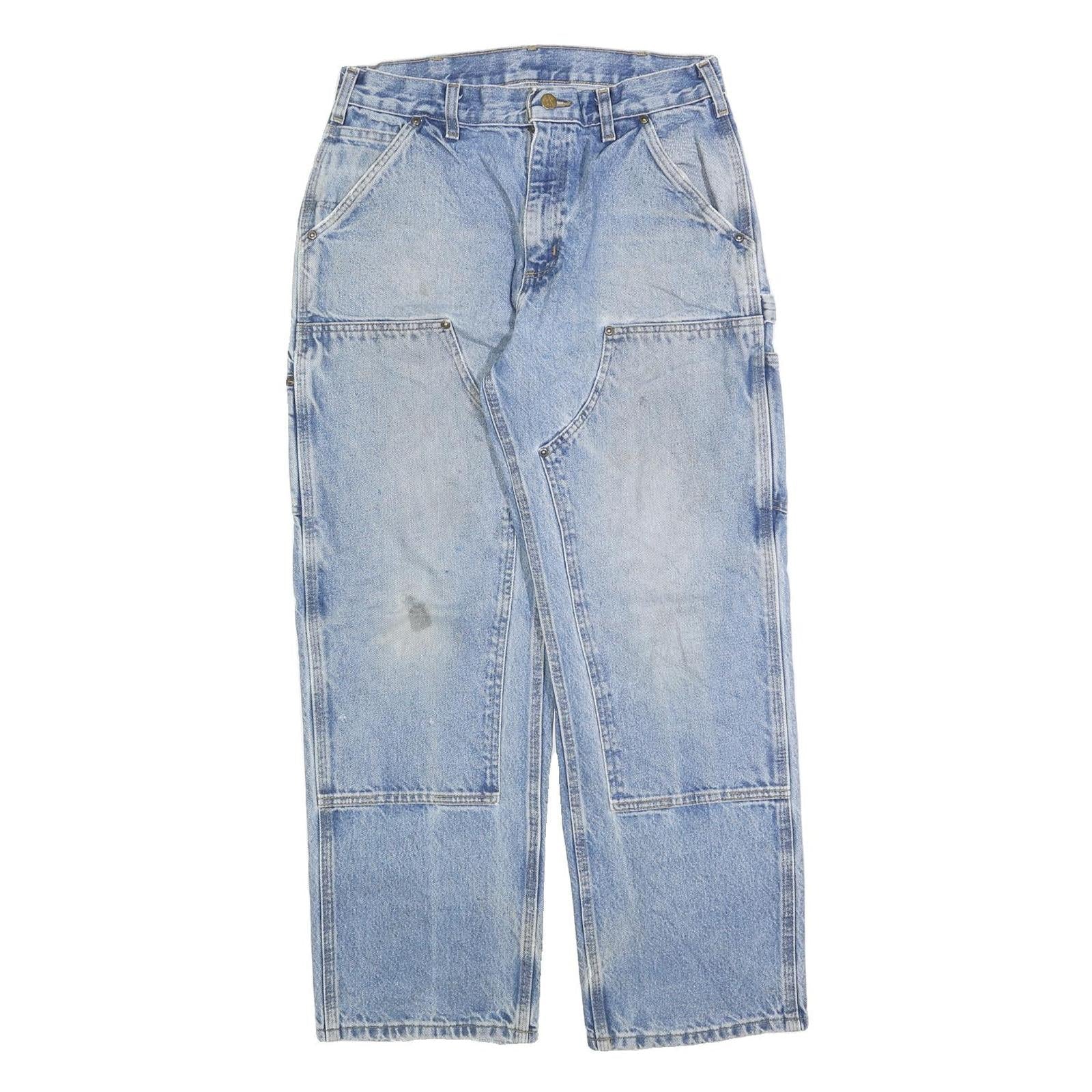 CARHARTT Mens Regular Fit Light Blue Denim Jeans W32 L30 Worker Style Zip Refurbished - N/A refurbished available on Cerqular