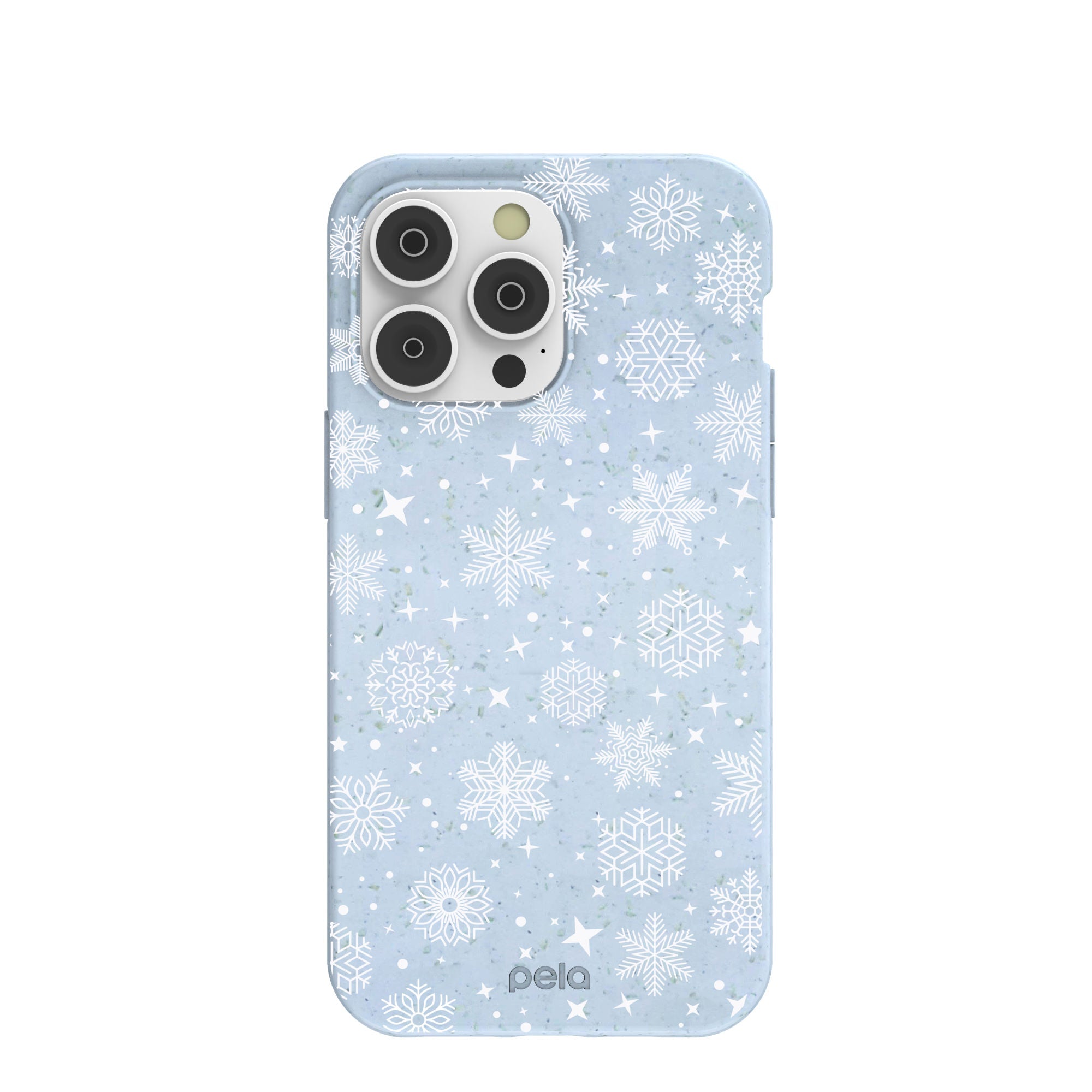 Powder Blue Let it Snow iPhone 14 Pro Max Case Refurbished - Pela Case refurbished available on Cerqular