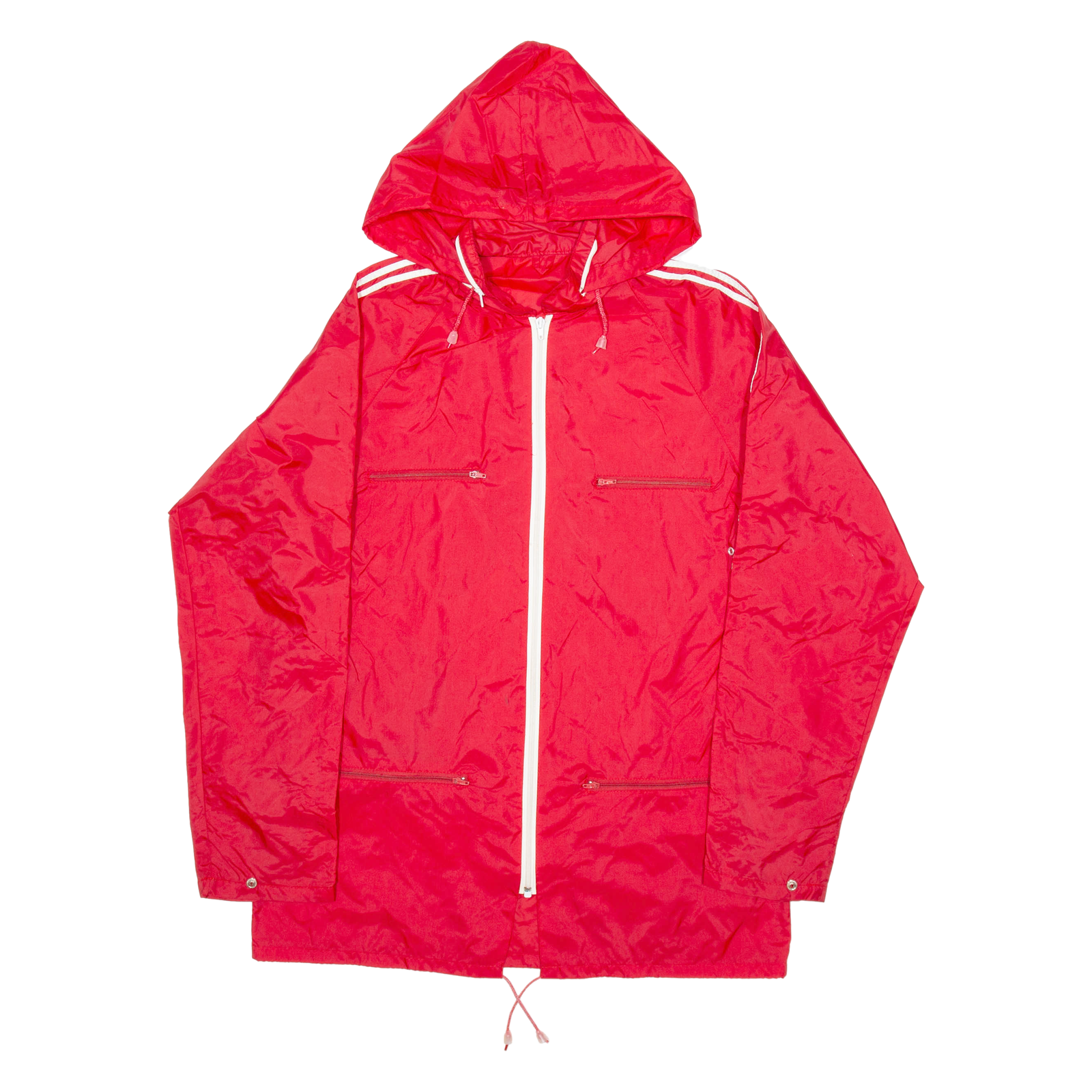 Mens Rain Jacket Red Hooded L Refurbished - N/A refurbished available on Cerqular