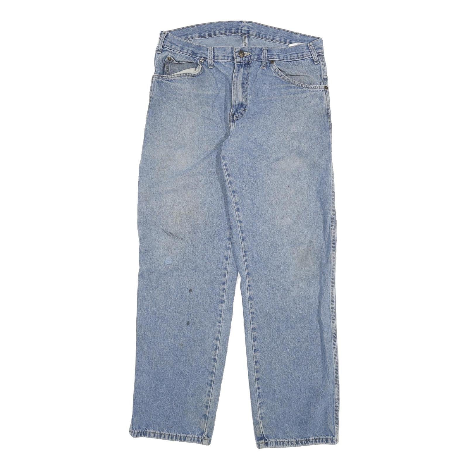 DICKIES Mens Relaxed Light Blue Denim Jeans W32 L30 Workwear Utility Zip Pockets Refurbished - N/A refurbished available on Cerqular
